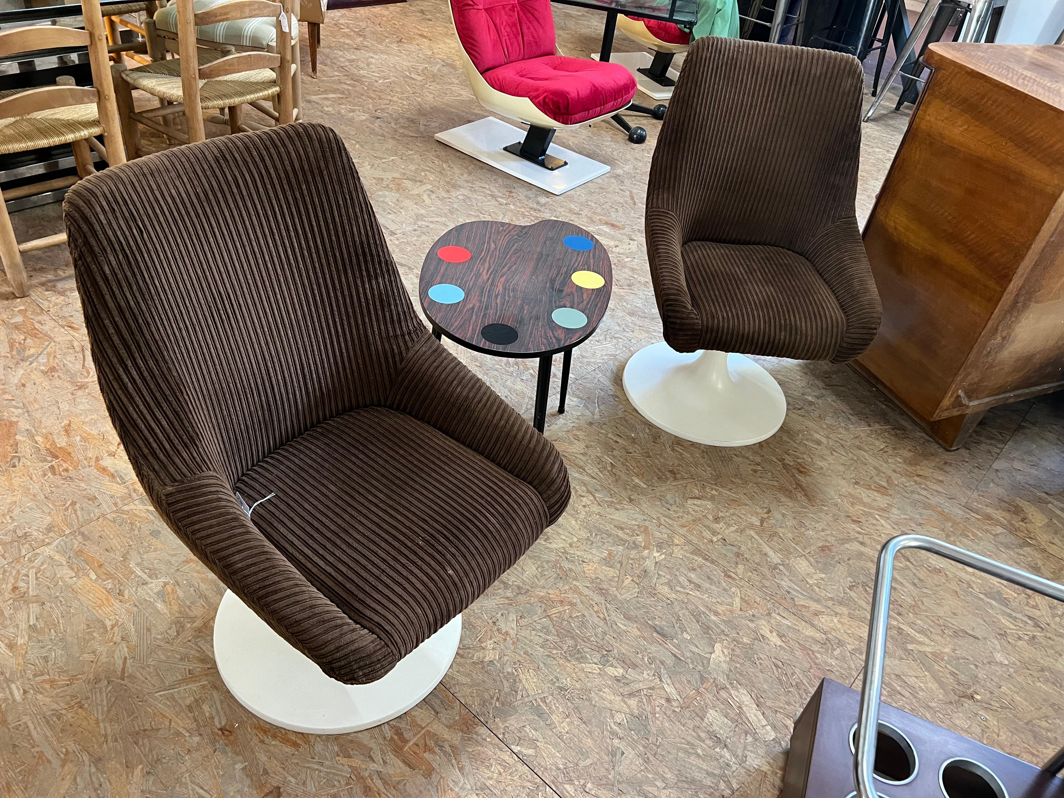 Pair of Swivel Tulip chairs , 1970’s France  4