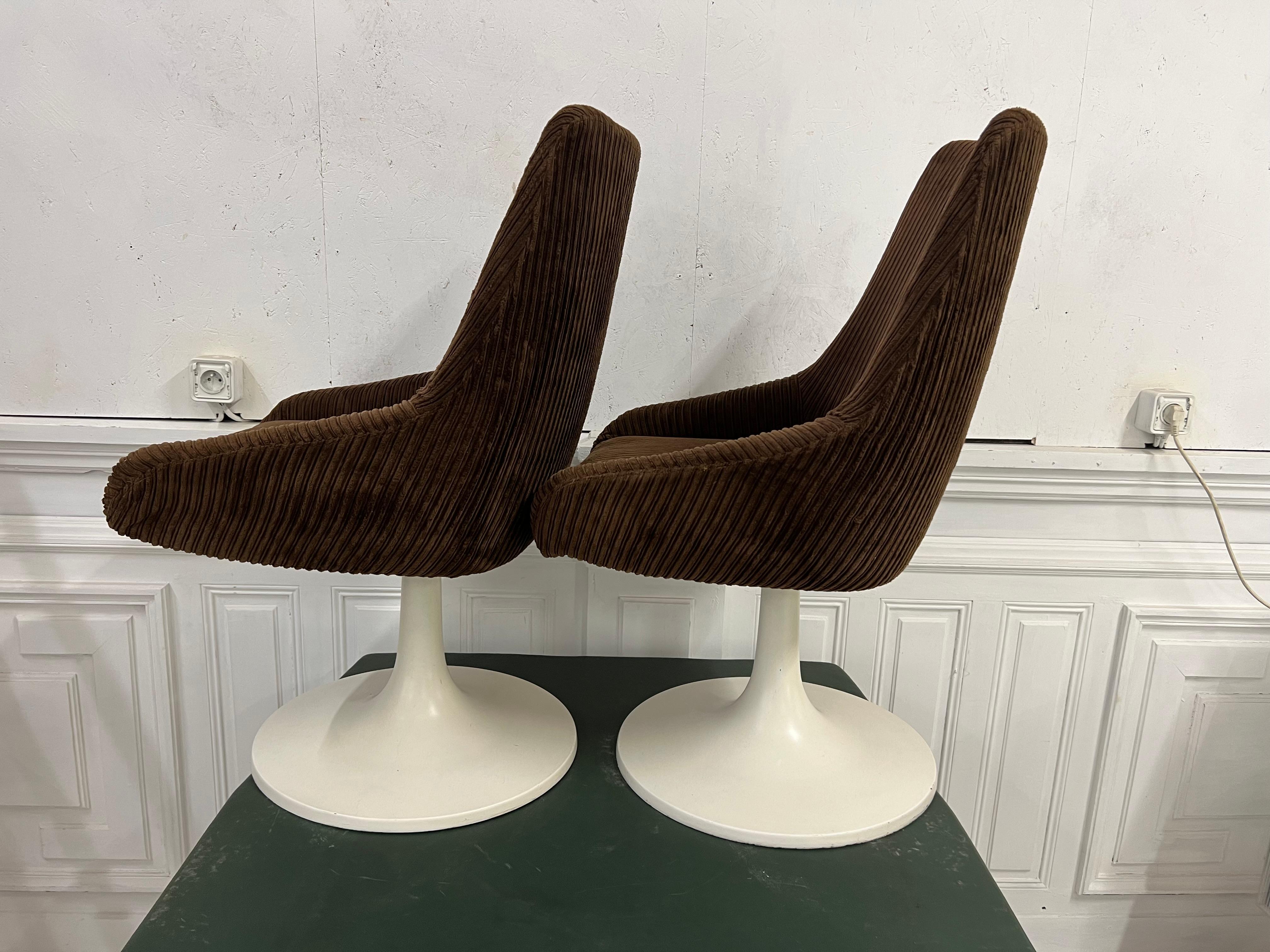 Pair of Swivel Tulip chairs , 1970’s France  1