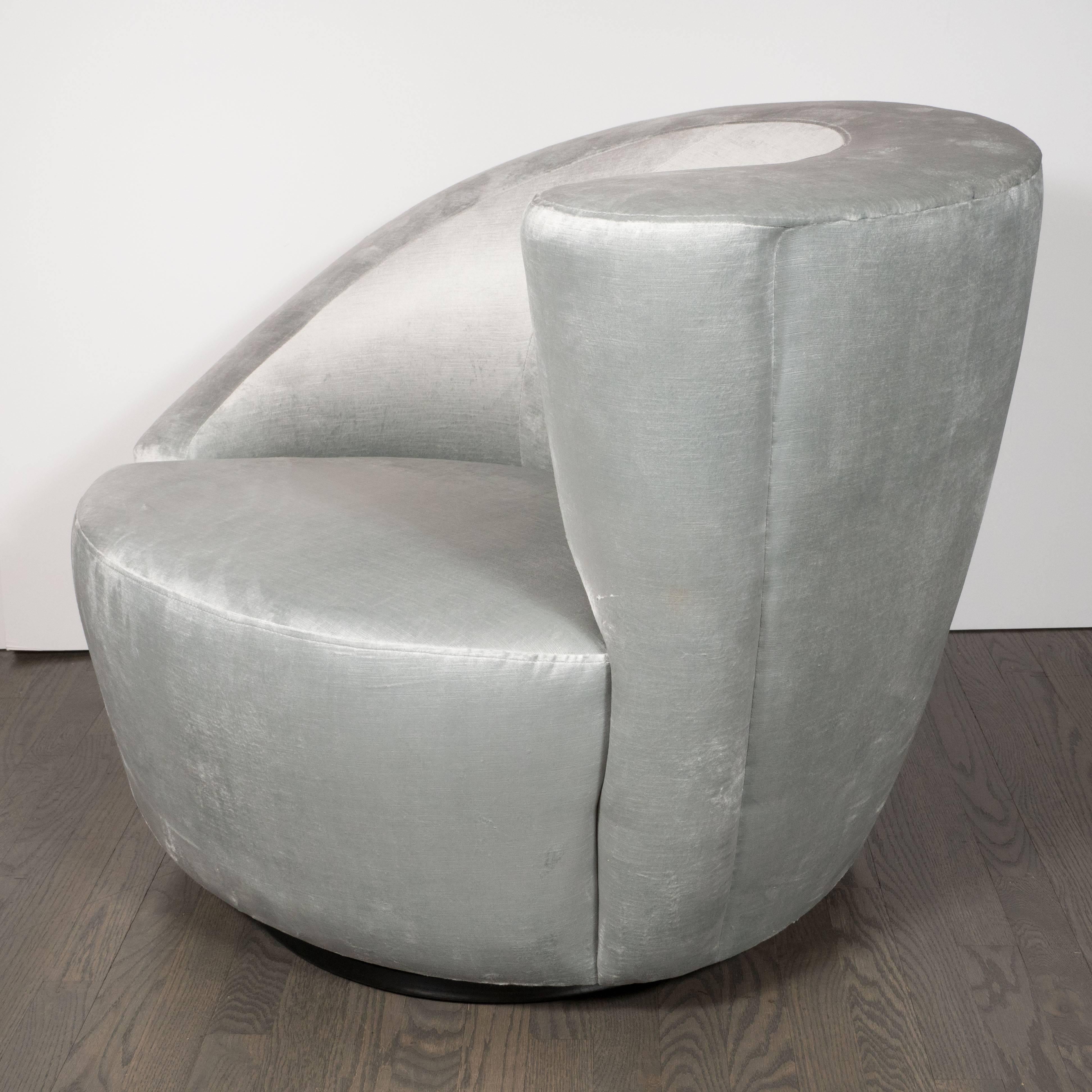 Ebonized Pair of Swiveling 