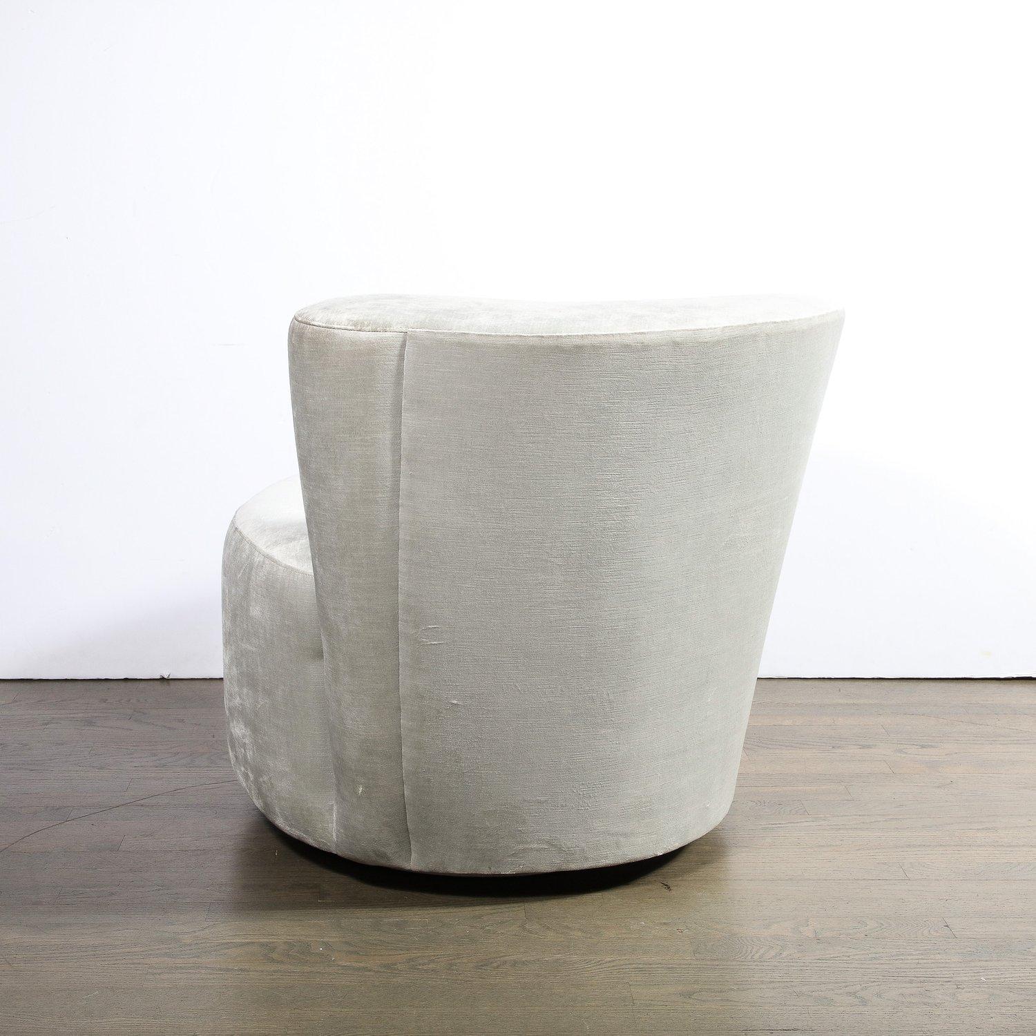 Paire de chaises pivotantes « Nautilus » de Vladimir Kagan en platine fumé en vente 1
