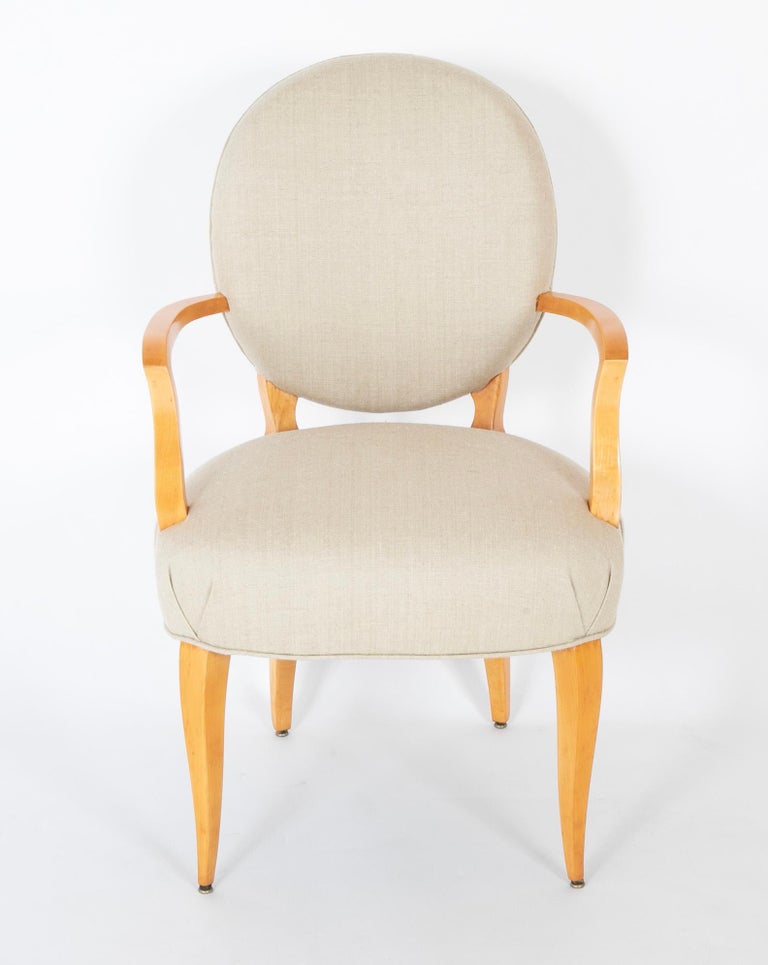 Pair of Sycamore Open Armchairs Attributed to Raphael Raffel Pair of Sycamore Open Armchairs Attributed to Raphael Raffel