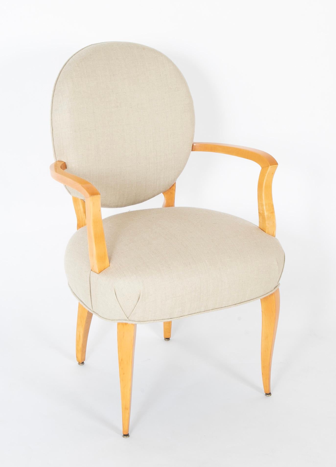 Pair of Sycamore Open Armchairs Attributed to Raphael Raffel In Good Condition For Sale In Stamford, CT