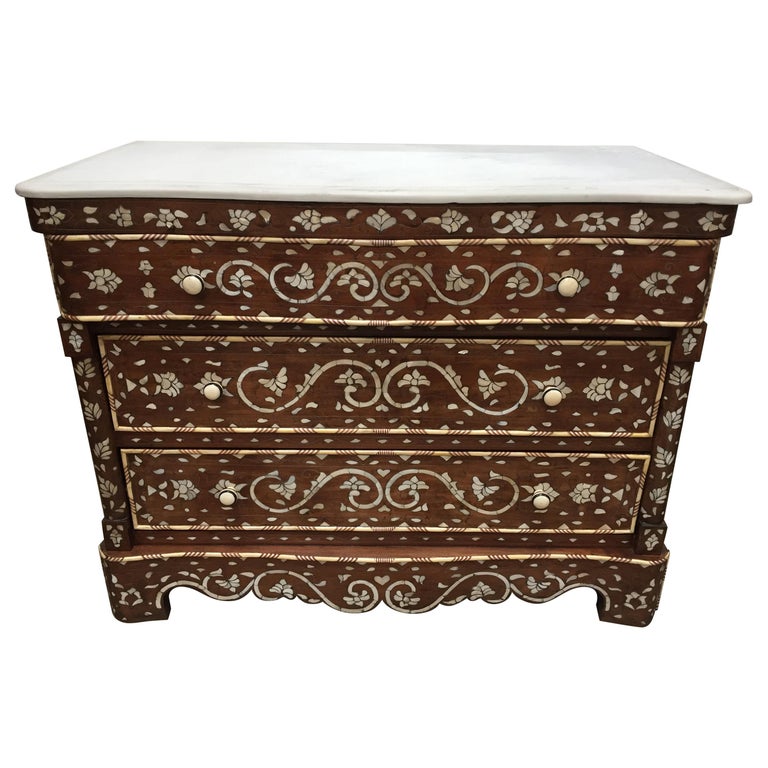 Pair Of Moorish Chest Of Drawers Mother Of Pearl Inlay Wedding