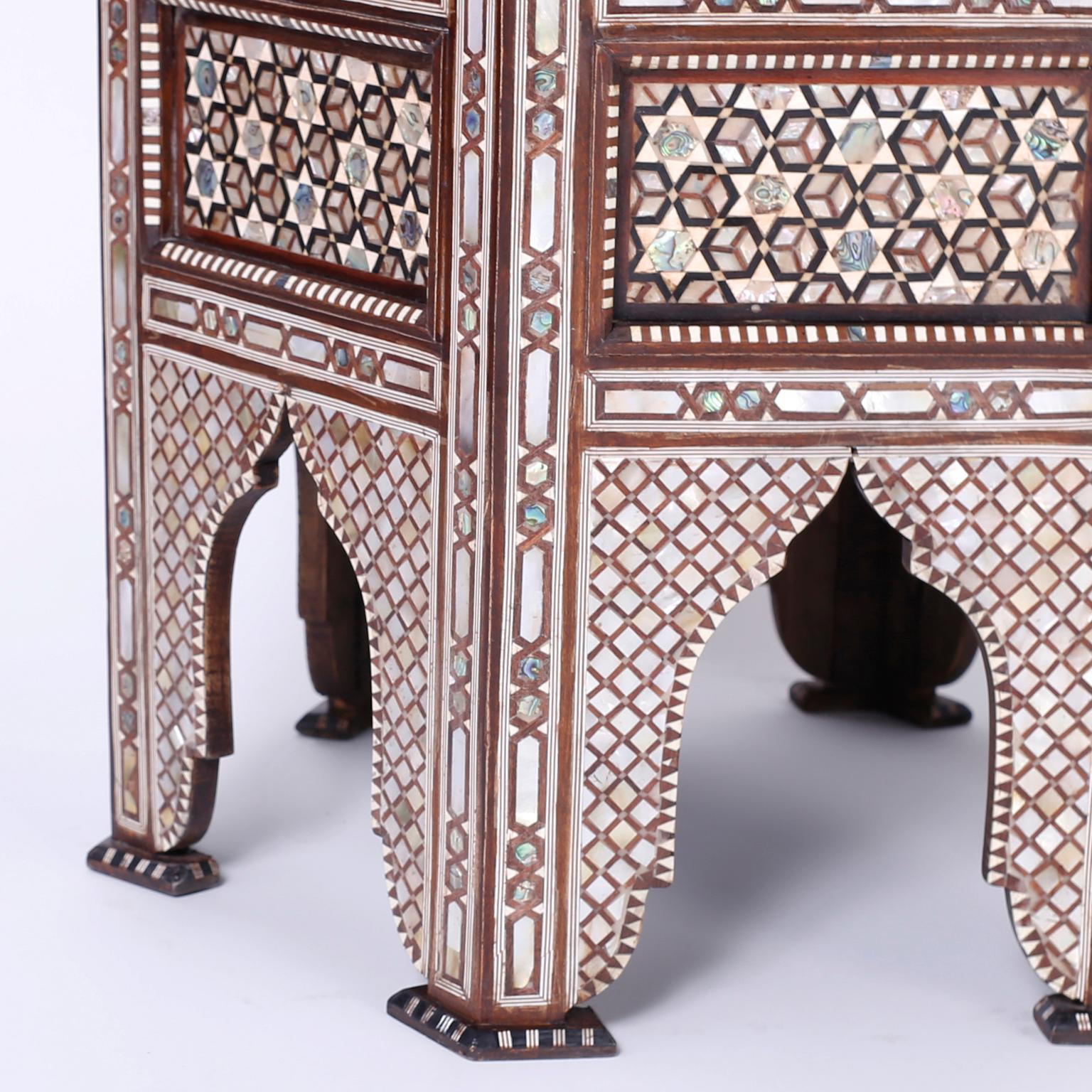 Pair of Syrian Hexagon End Tables or Stands 3