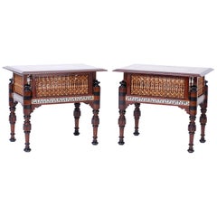 Pair of Syrian Inlaid End Tables