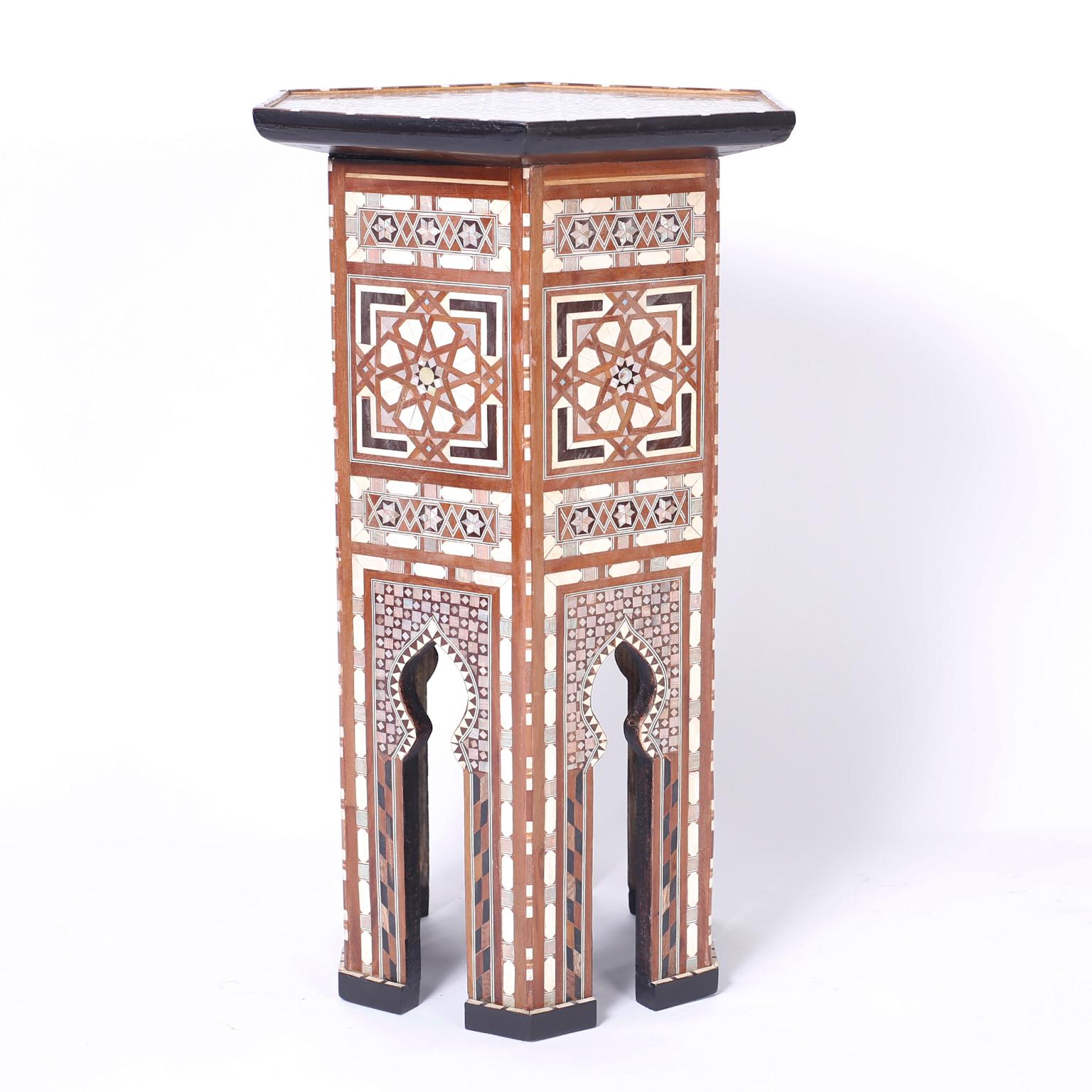 20th Century Pair of Syrian Inlaid Stands