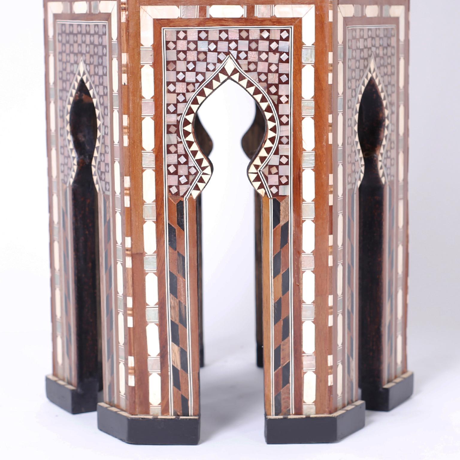 Pair of Syrian Inlaid Stands 1