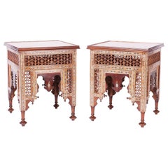 Pair of Large Scale Inlaid Stands or Tables