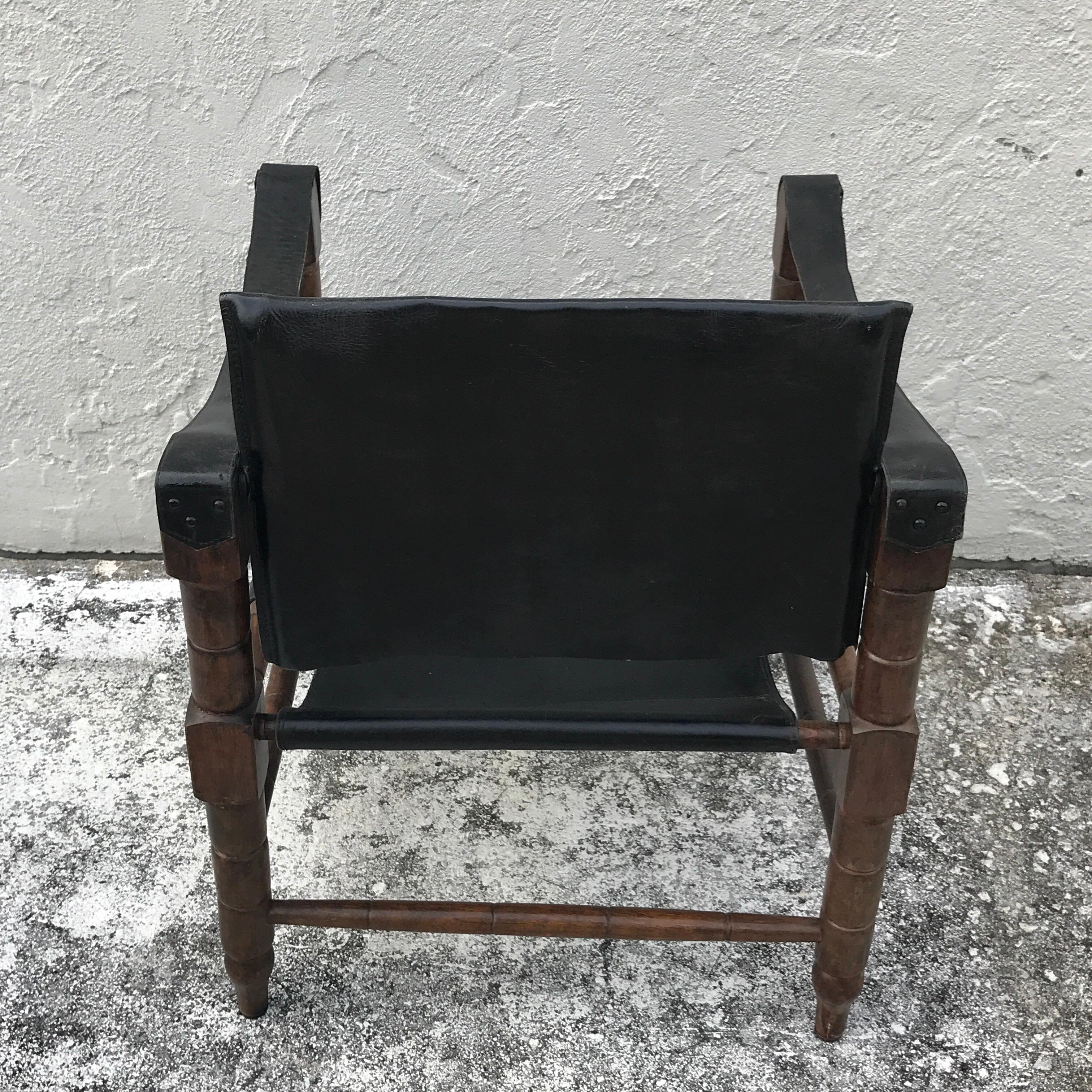Pair of Syrian Leather Campaign / Safari Chairs 5