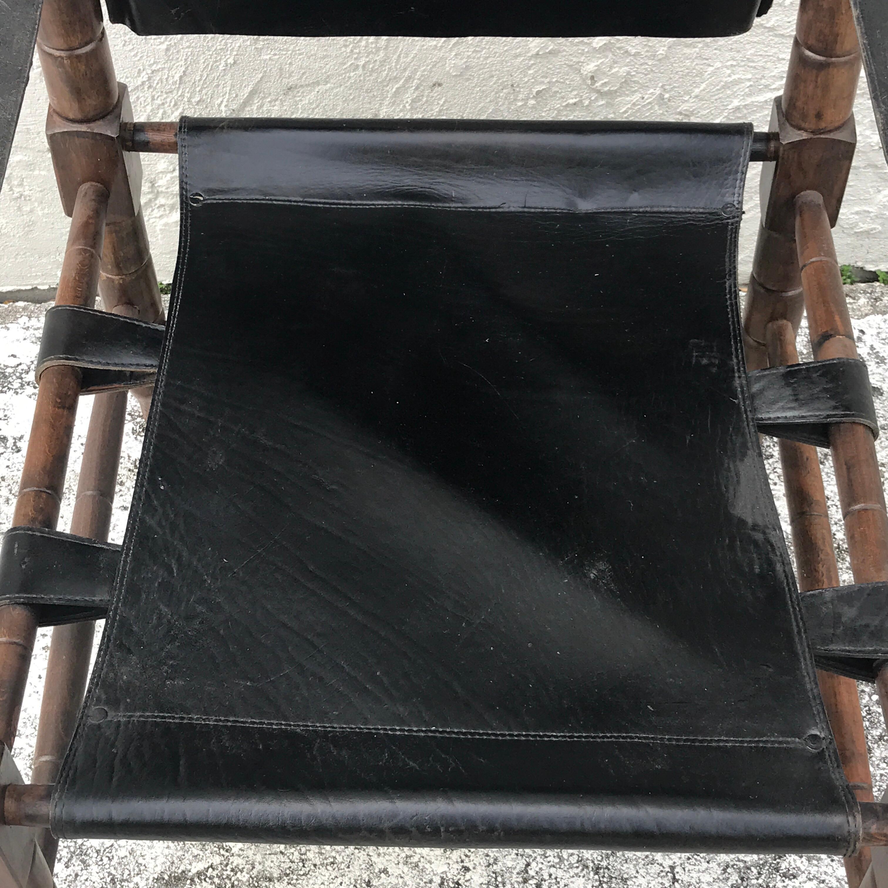 Pair of Syrian Leather Campaign / Safari Chairs 8