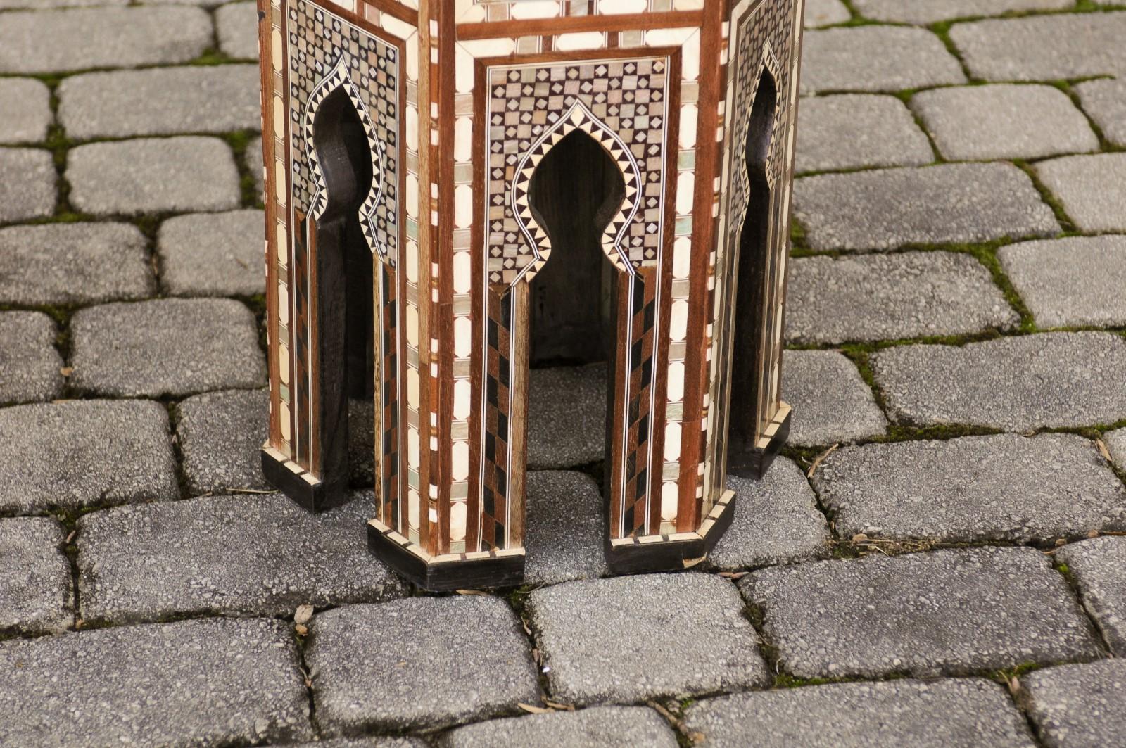 Pair of Syrian Moorish Style Side Tables with Inlaid Mother of Pearl and Bone 5