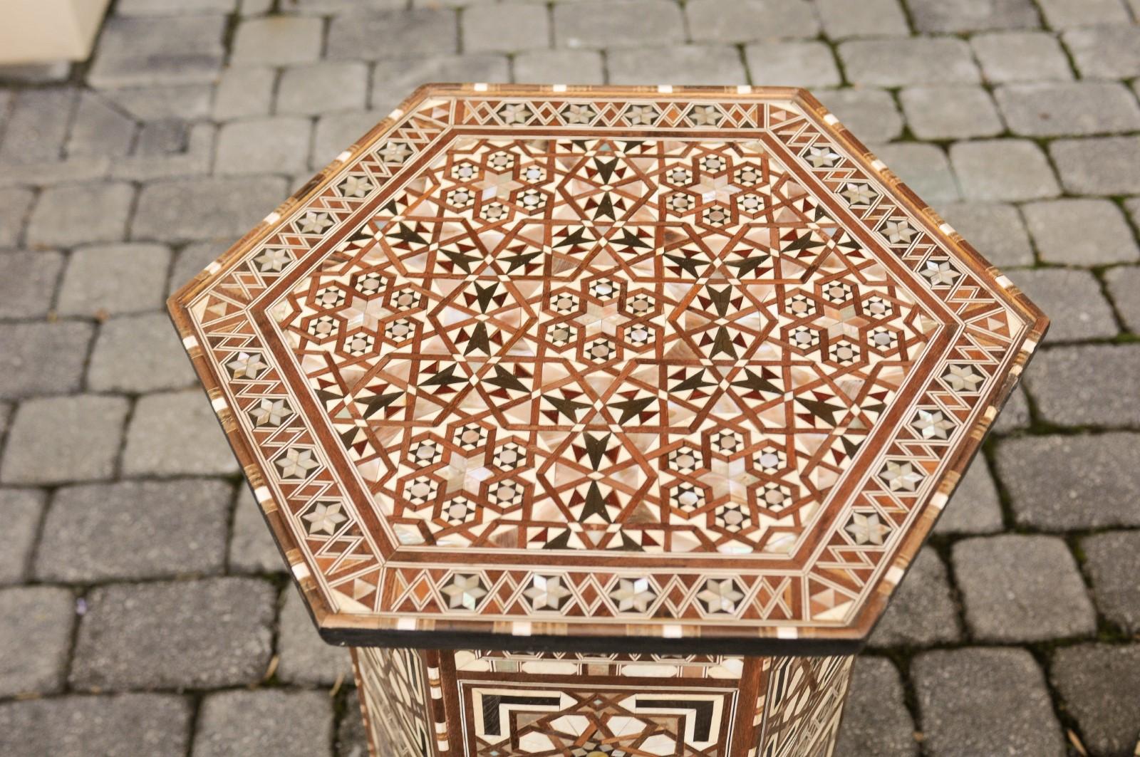Pair of Syrian Moorish Style Side Tables with Inlaid Mother of Pearl and Bone 6
