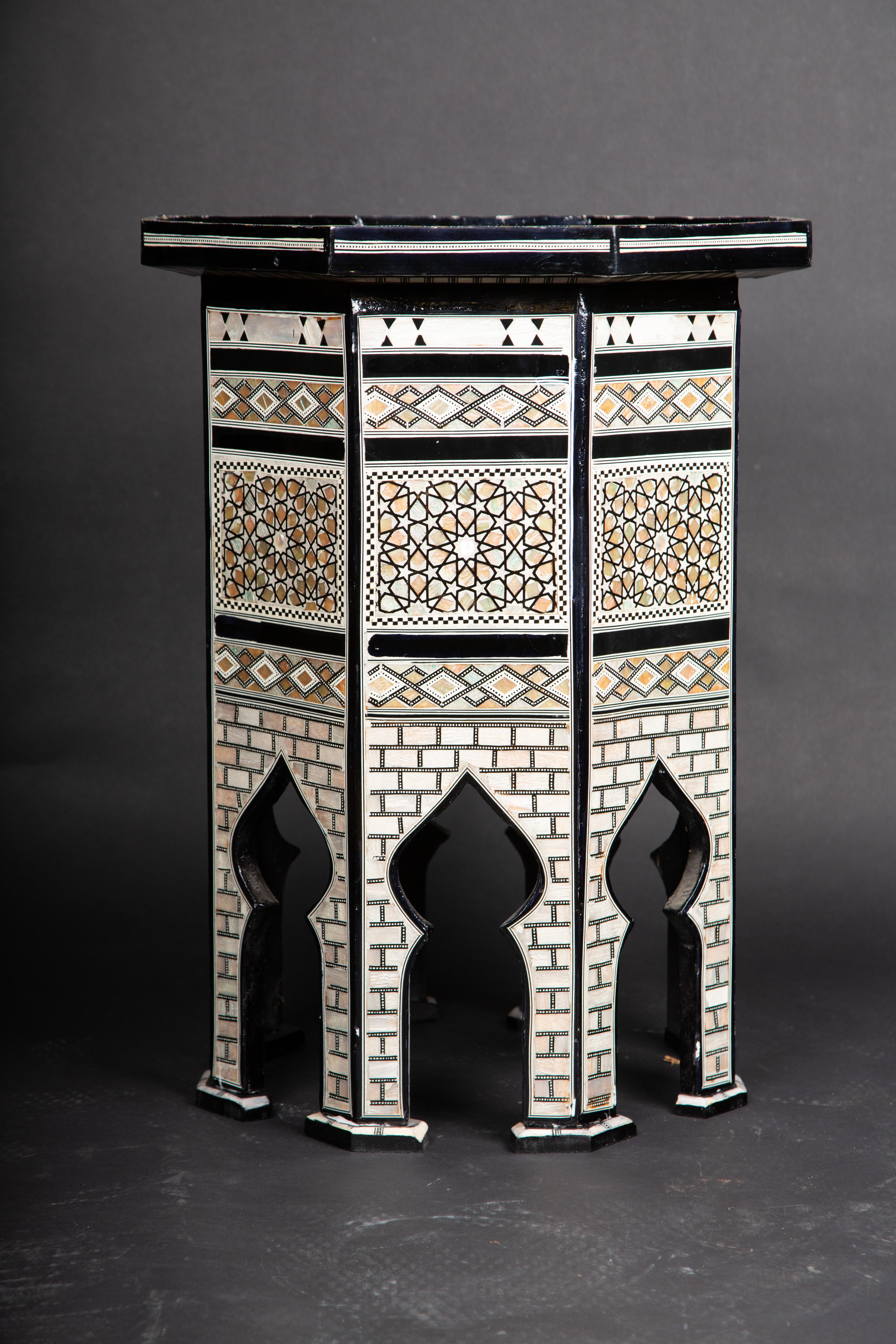 20th Century Pair of Syrian Style Tables with Mother of Pearl