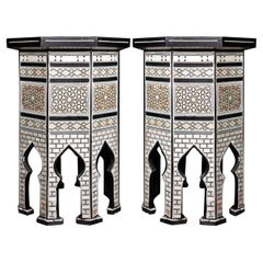 Pair of Syrian Style Tables with Mother of Pearl
