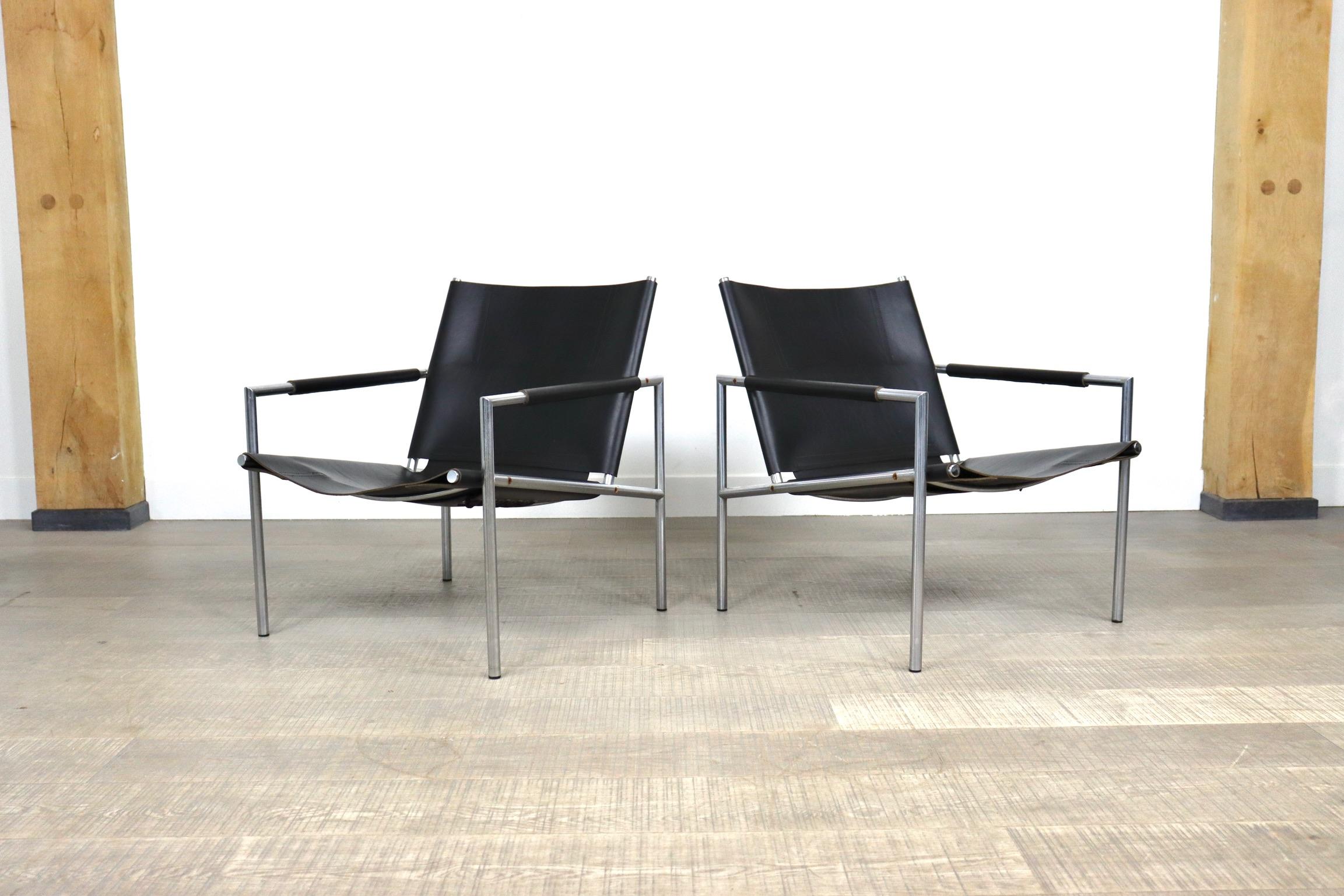 Pair of SZ02 Easy chairs by Martin Visser for Spectrum, 1970s In Good Condition In ABCOUDE, UT