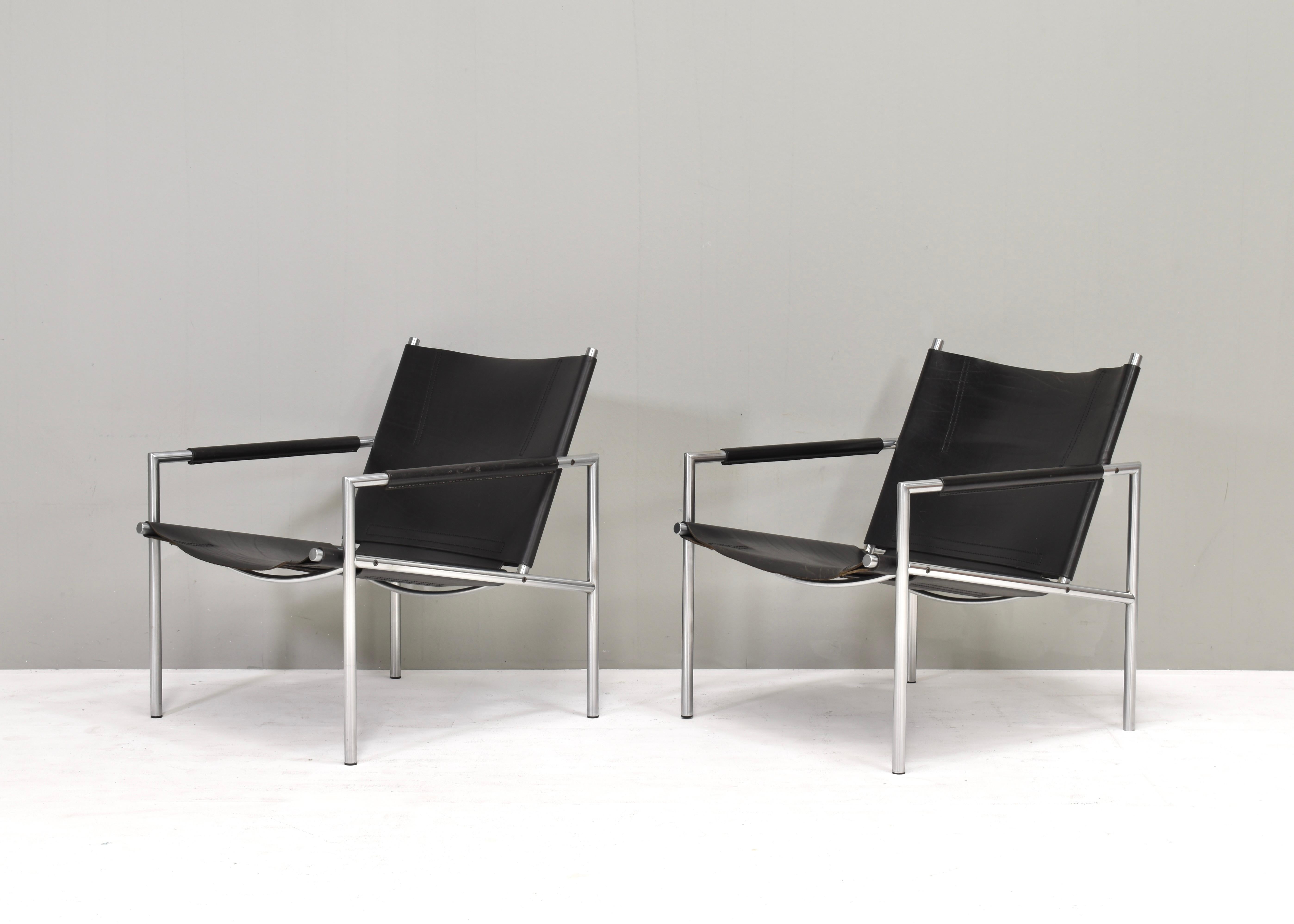 Pair of SZ02 Lounge Chairs by Martin Visser for ‘t Spectrum, Netherlands – 1960s In Good Condition For Sale In Pijnacker, Zuid-Holland