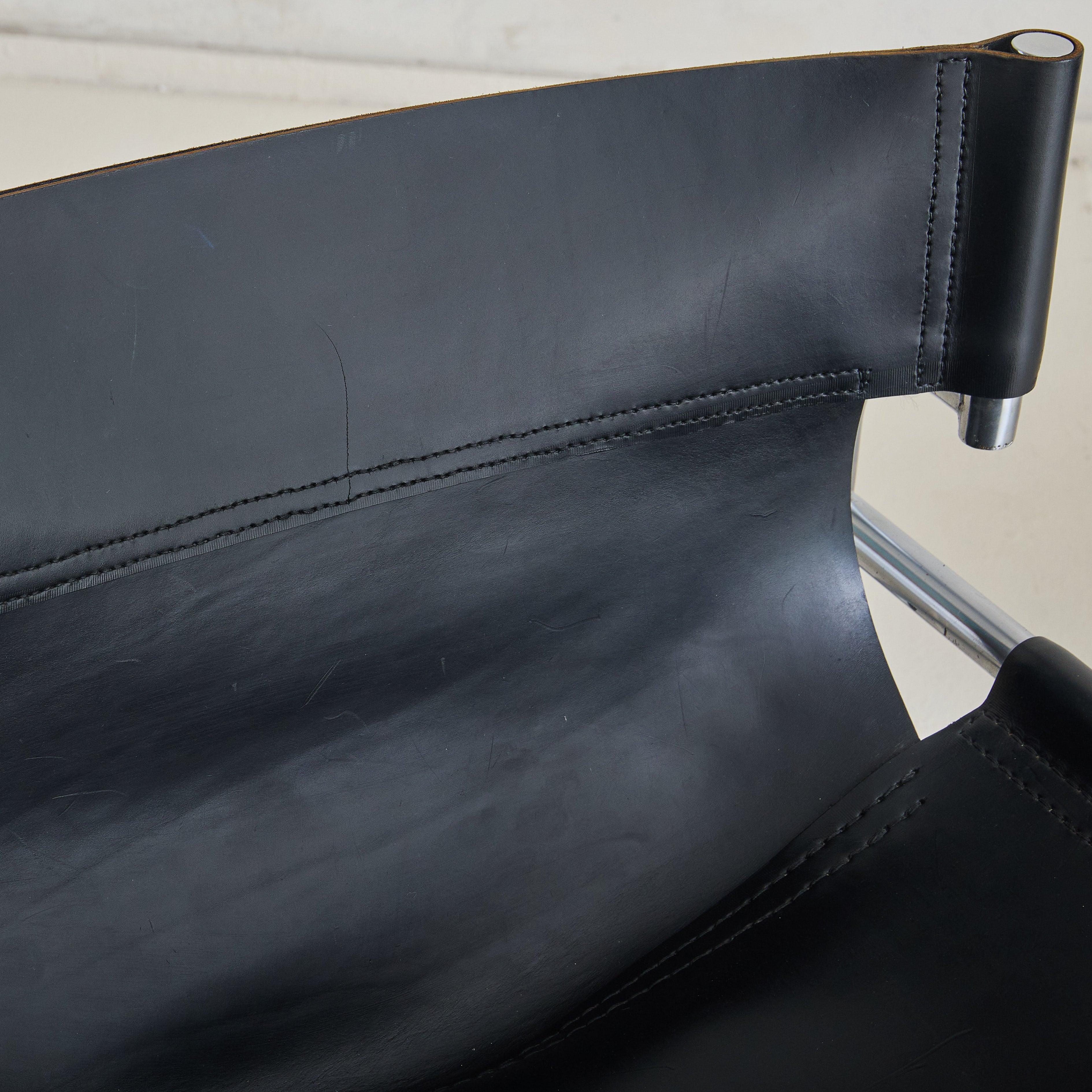 Sedia da salotto in pelle nera 'SZ12' di Walter Antonis per T Spectrum - 2 disponibili In condizioni ottime in vendita a Chicago, IL