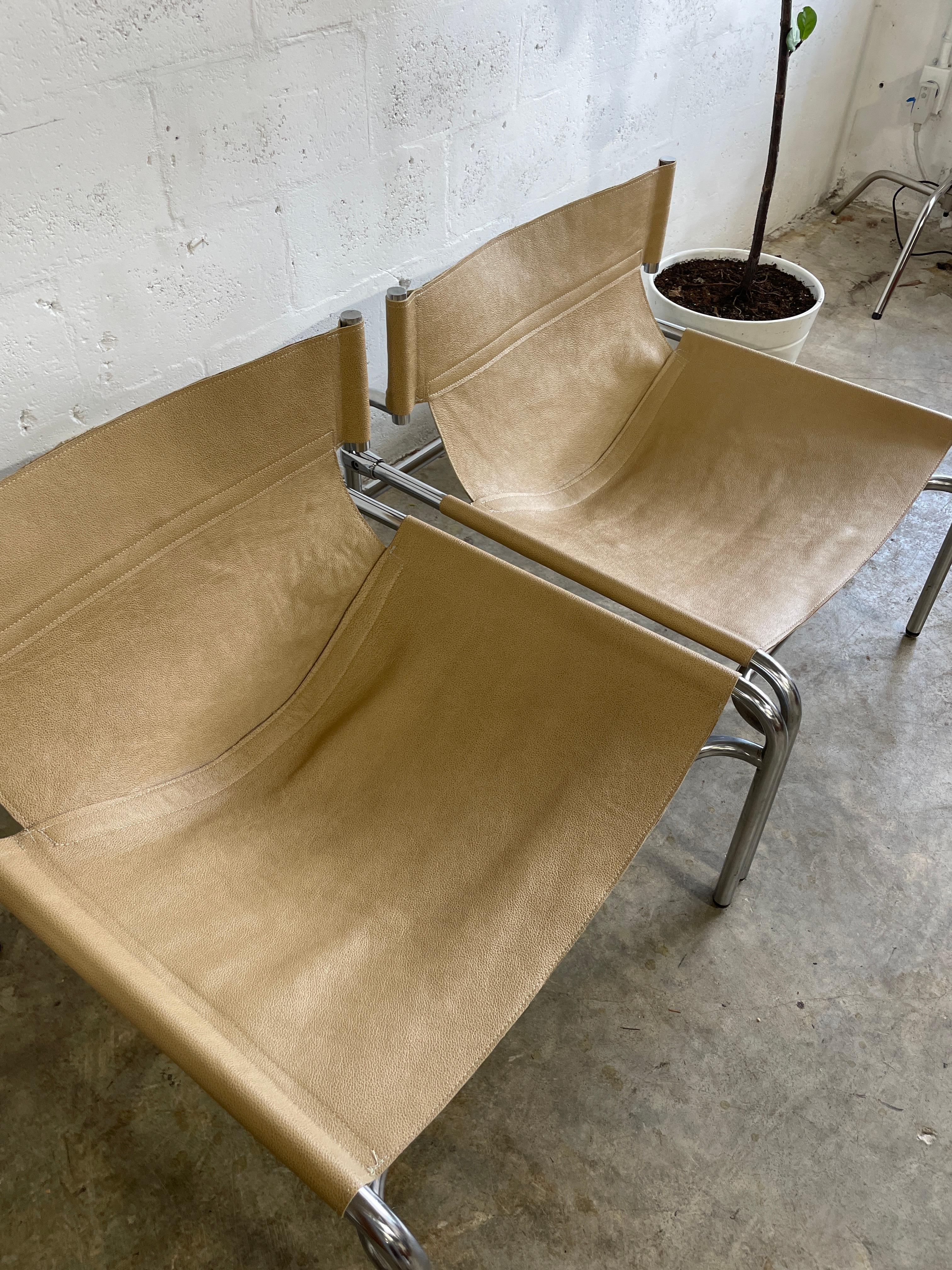 Late 20th Century Pair of SZ12 Leather Lounge Chairs by Walter Antonis for T Spectrum