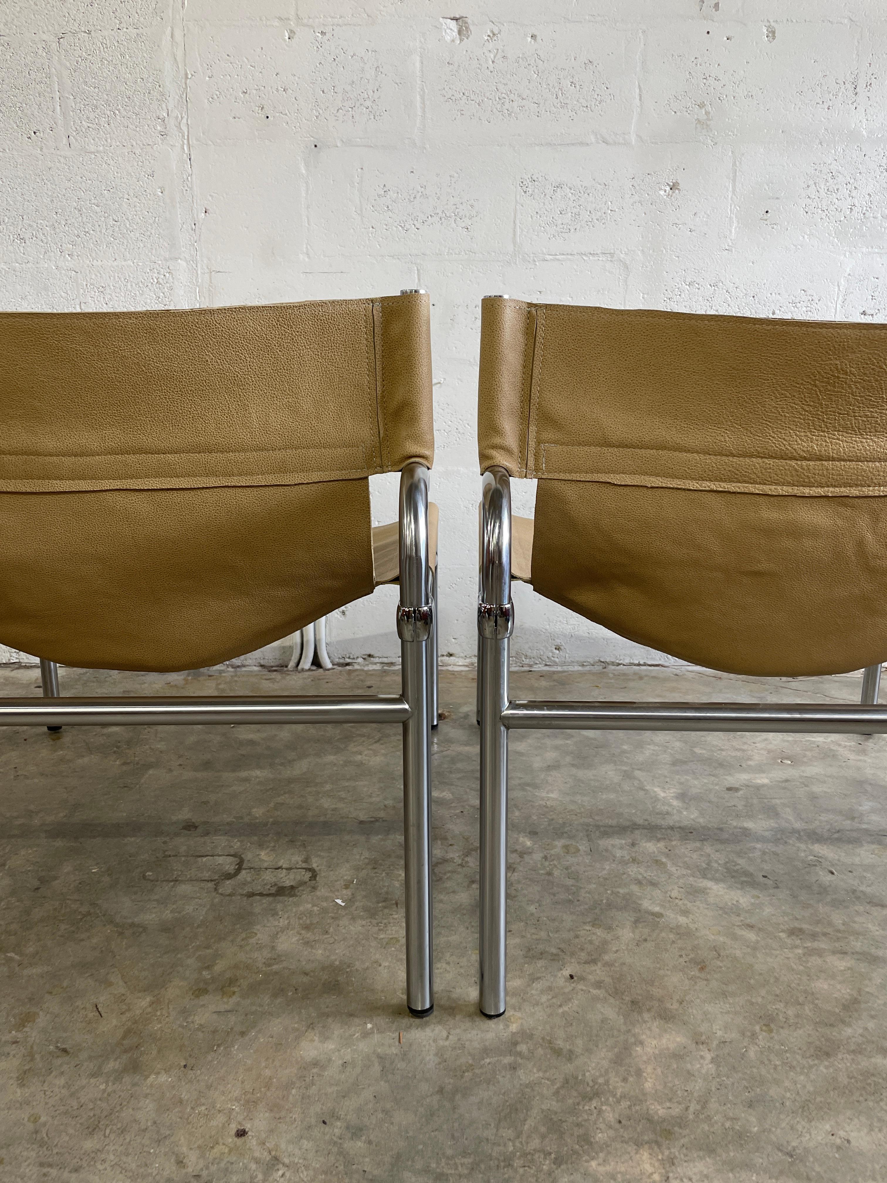 Pair of SZ12 Leather Lounge Chairs by Walter Antonis for T Spectrum 3