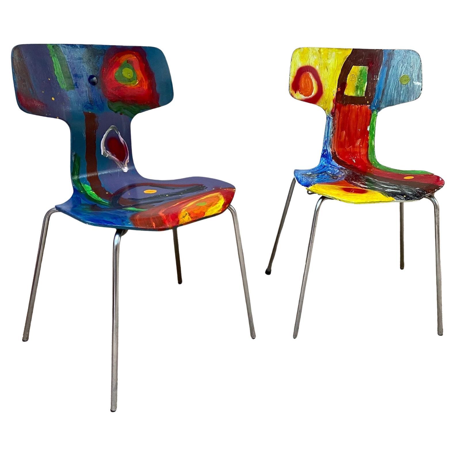 Pair of T 3130 Chairs " Grand Prix " Arne Jacobsen x Rolf Gjedsted, 1968 For Sale