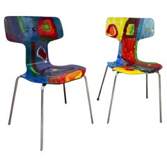 Pair of T 3130 Chairs " Grand Prix " Arne Jacobsen x Rolf Gjedsted, 1968