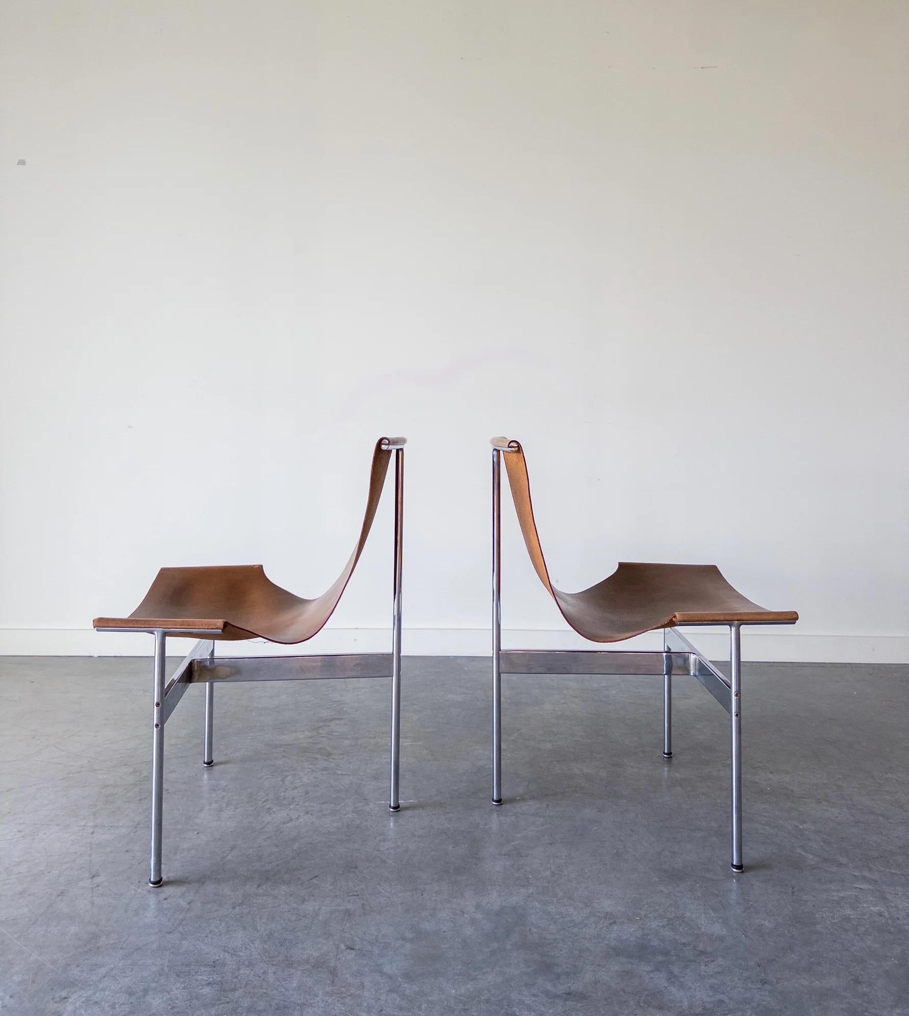 Italian Pair of T Chairs by Katavolos, Littell And Kelley For Laverne International