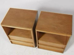 Pair of T. H. Robsjohn-Gibbings Bleached Walnut Nightstands For Widdicomb