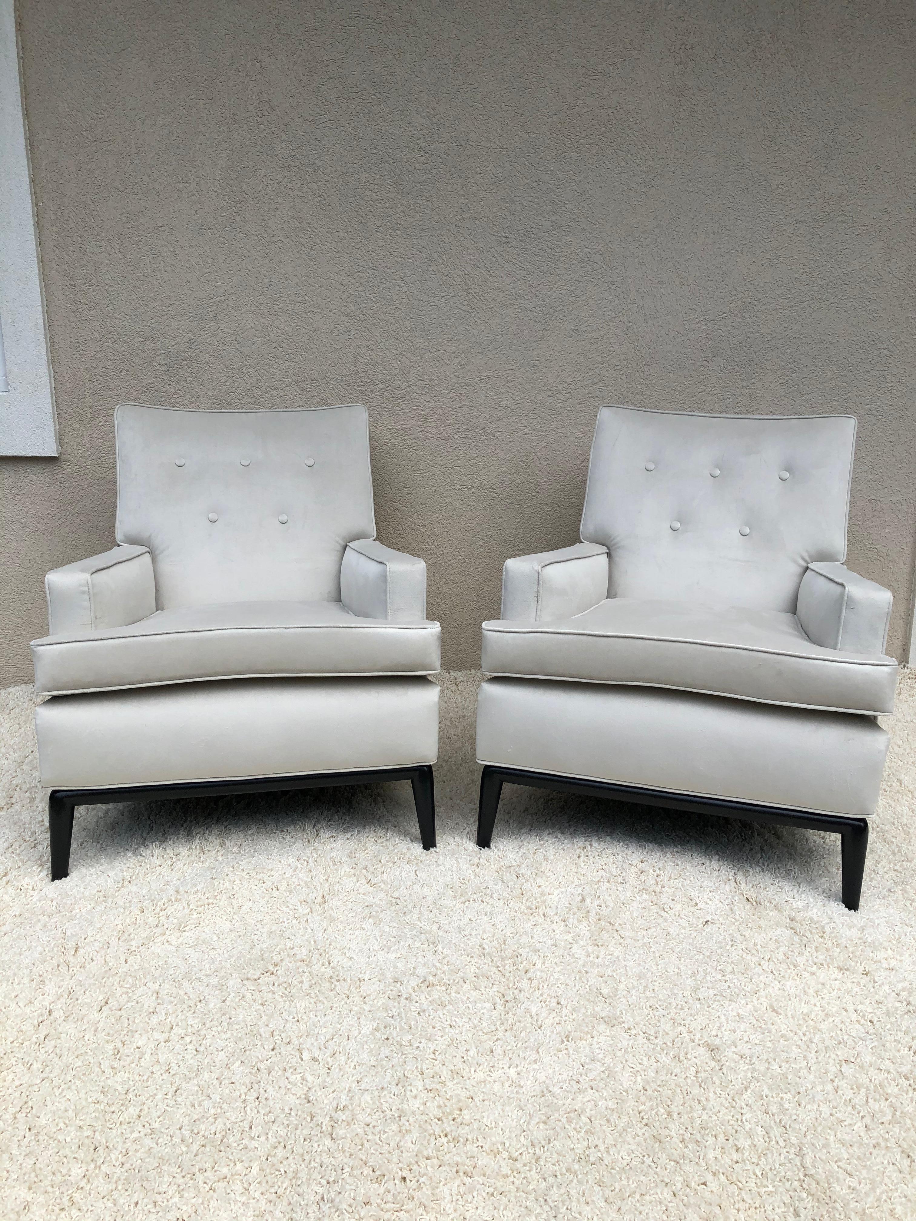American Pair of T-H Robsjohn Gibbings Club Chairs/ Lounge Chairs For Sale