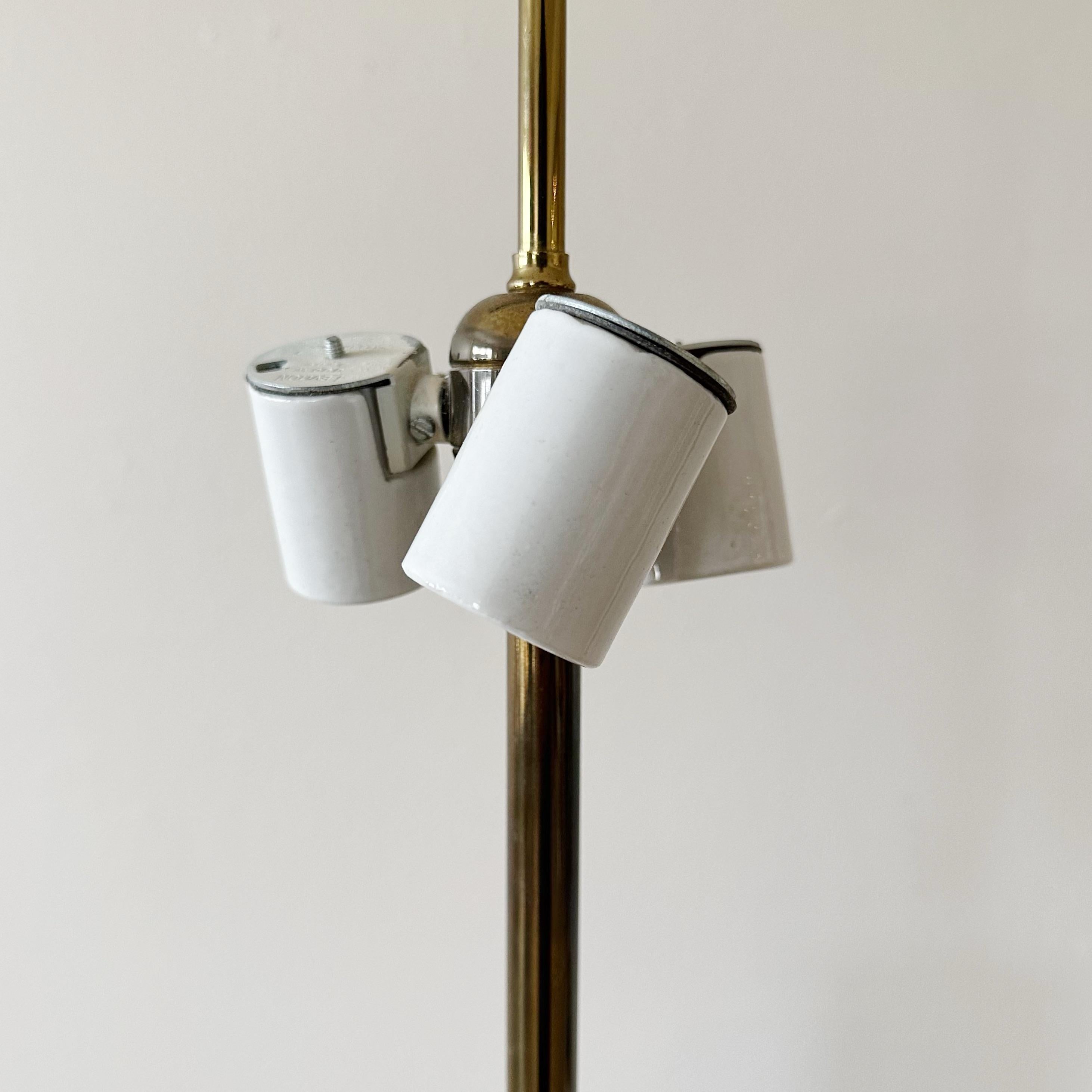Brass Pair of T. H. Robsjohn-Gibbings for Hansen Lighting Marble Table Lamps, 1950s
