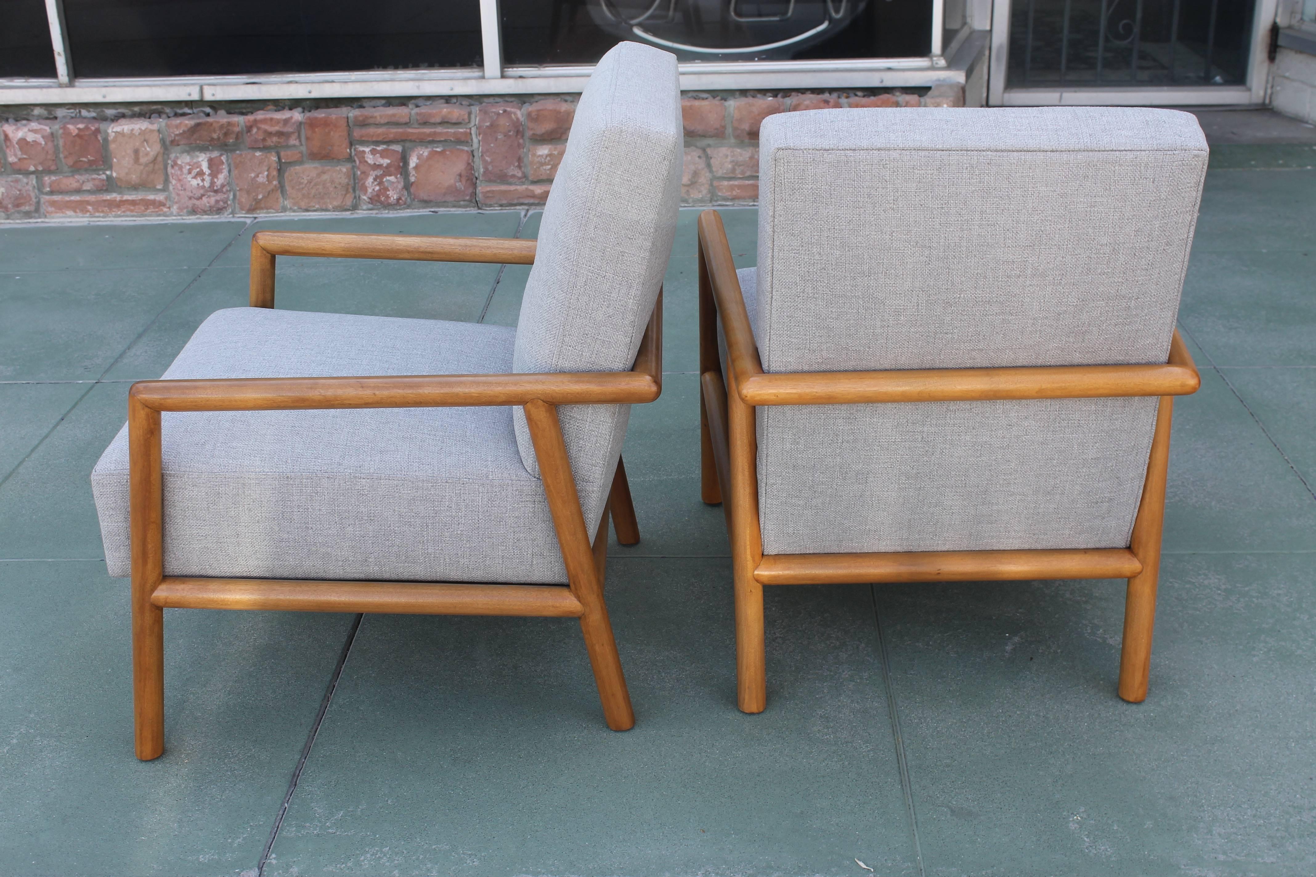American Pair of T. H. Robsjohn-Gibbings Lounge Chairs