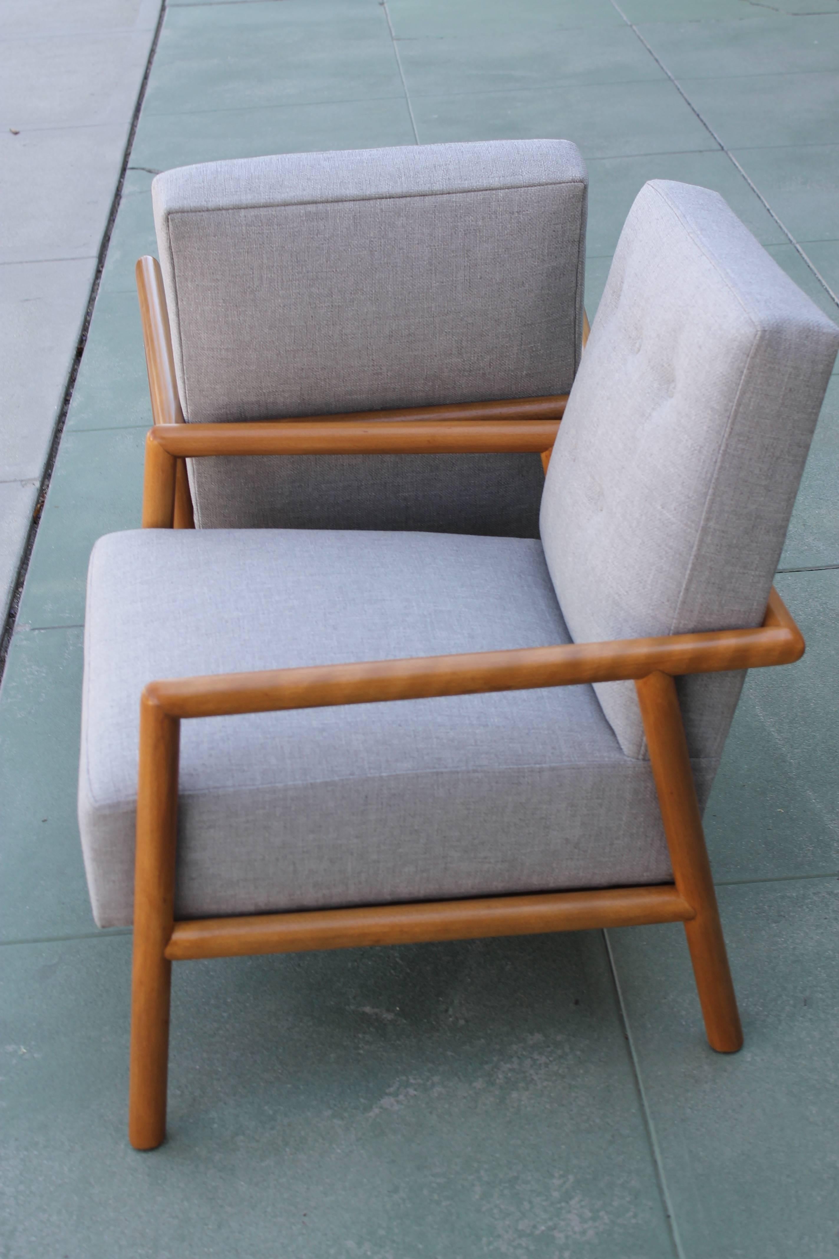 Mid-20th Century Pair of T. H. Robsjohn-Gibbings Lounge Chairs