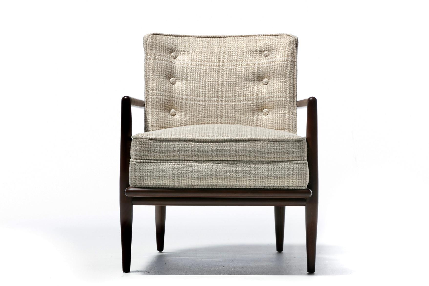 Paire de chaises longues T. H. Robsjohn-Gibbings en tissu Romo pour Widdicomb Bon état - En vente à Saint Louis, MO