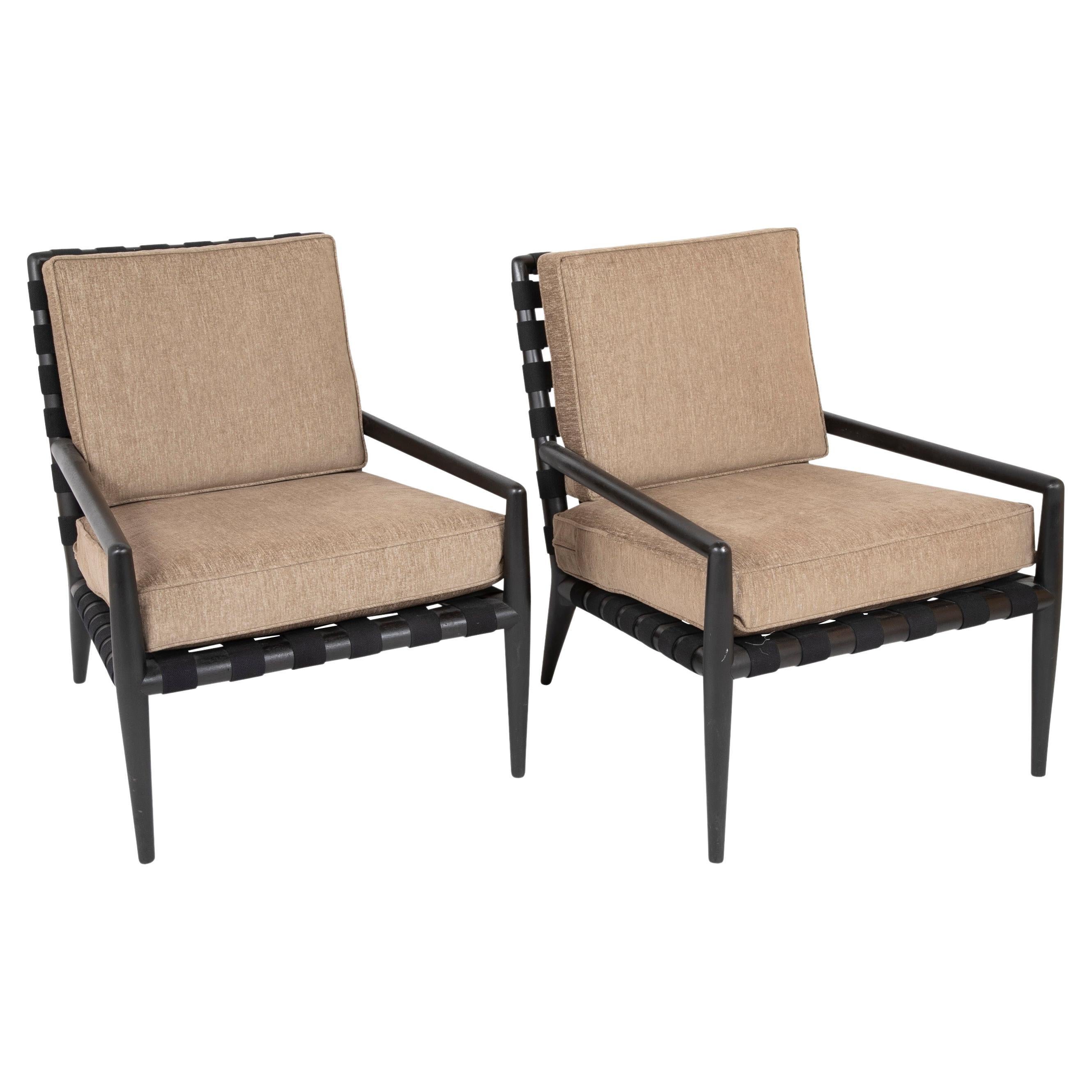 Pair of T. H. Robsjohn-Gibbings Lounge Chairs, Model 1720 For Sale
