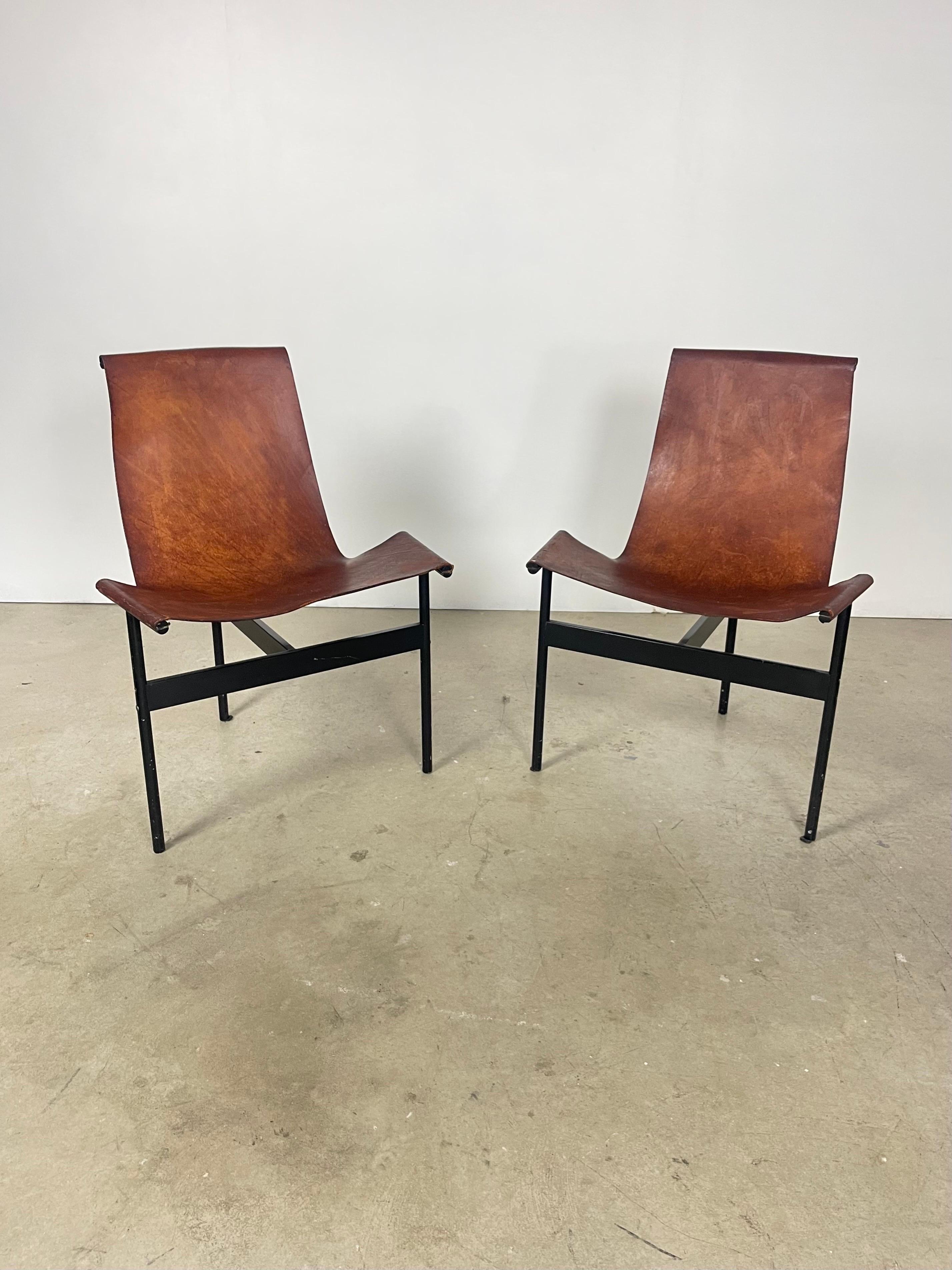 Pair of T Side Chairs by Katavalos, Littell, and Kelly for Laverne International In Fair Condition In Providence, RI