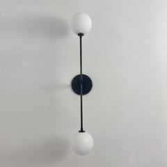 Pair of T Wall Sconce Prototypes, Black, Glass Globes by Research.Lighting