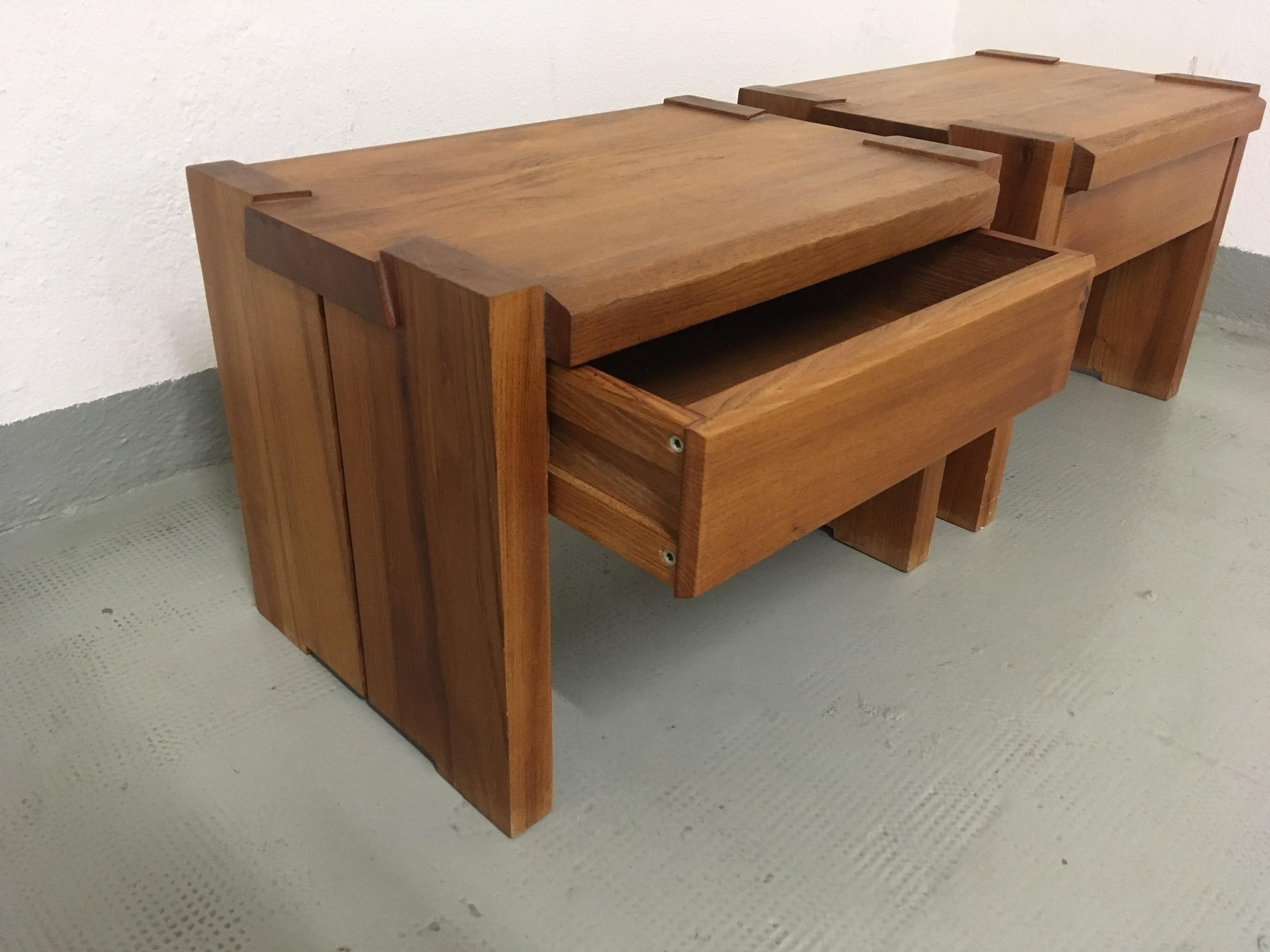 Late 20th Century Pair of T38 Bedside Tables by Pierre Chapo
