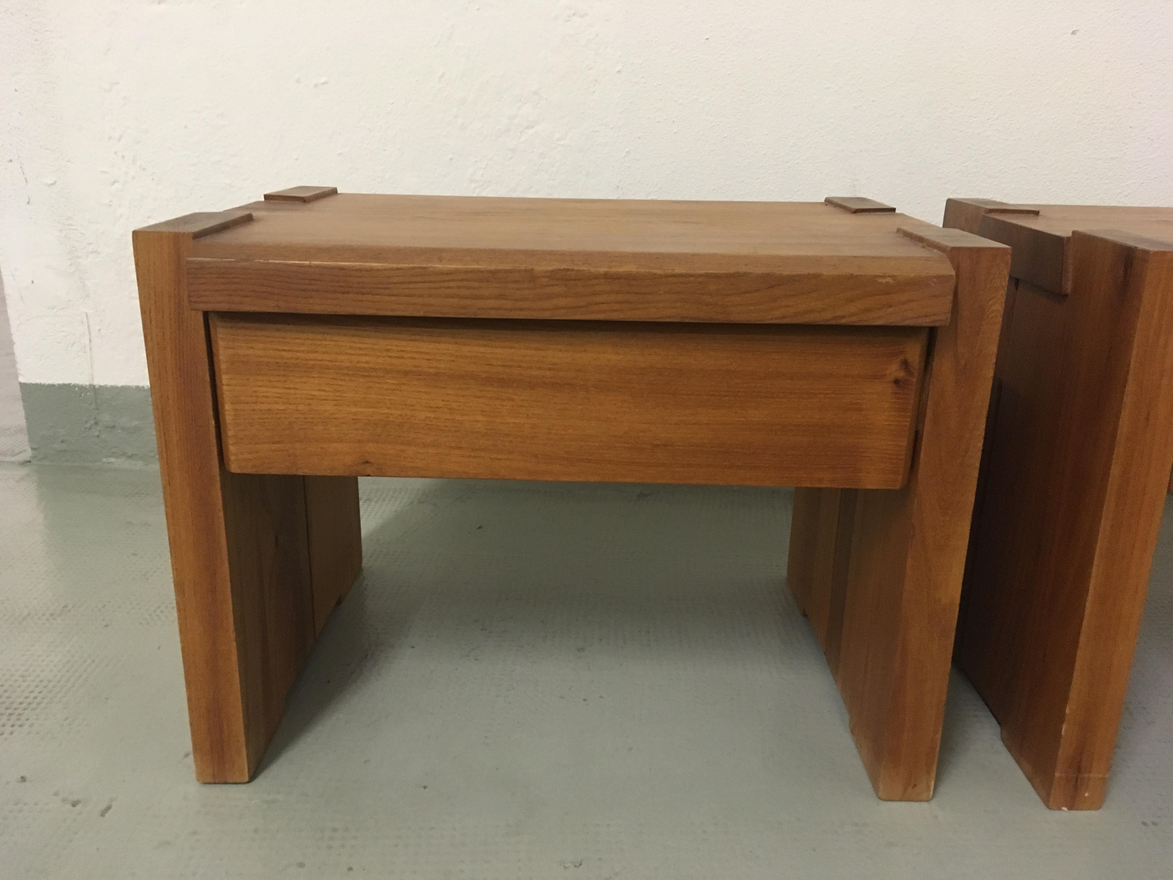 Pair of T38 Bedside Tables by Pierre Chapo 2