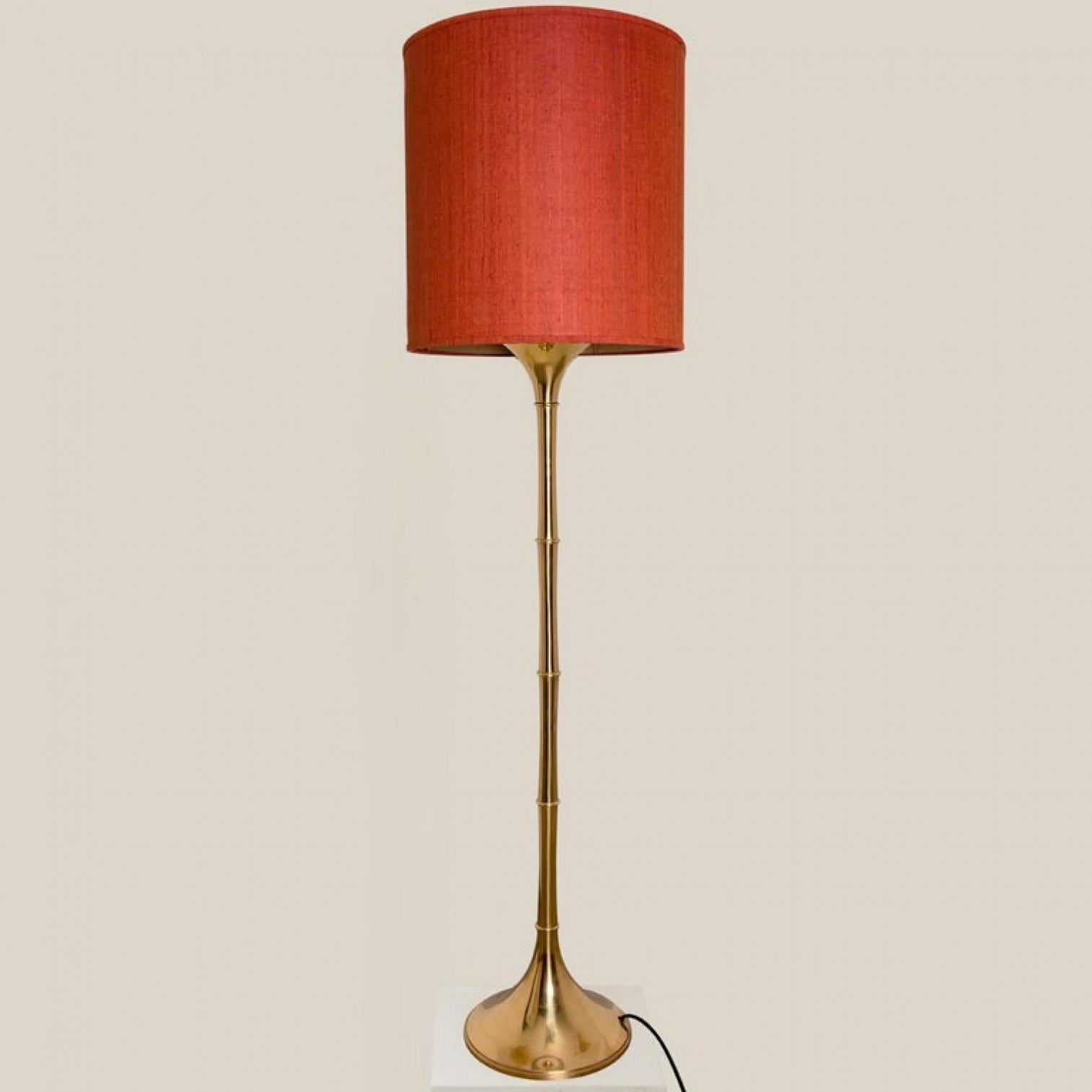 Gold Plate Pair of Table and Floor Lamp Designed by Ingo Maurer, 1968 For Sale