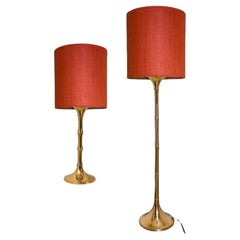 Vintage Pair of Table and Floor Lamp Designed by Ingo Maurer, 1968