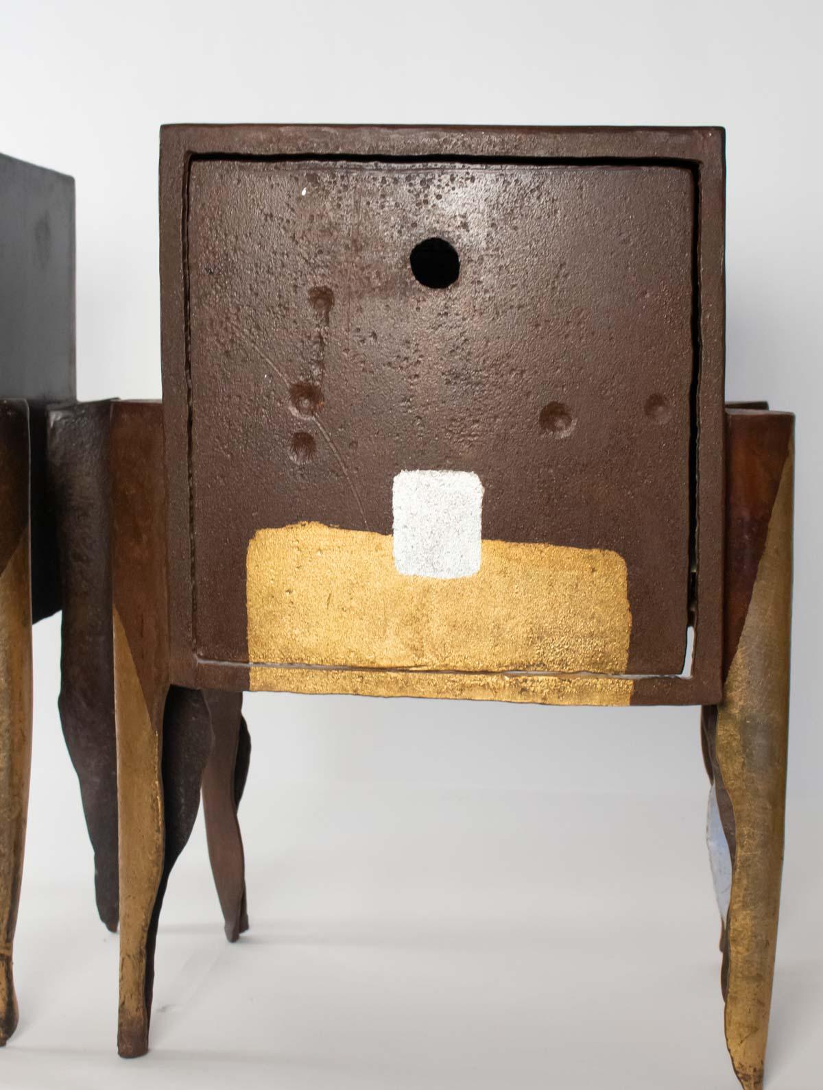 Modern Pair of Table Bedside Artist Jean-Jacques Argueyrolles, 20th Century
