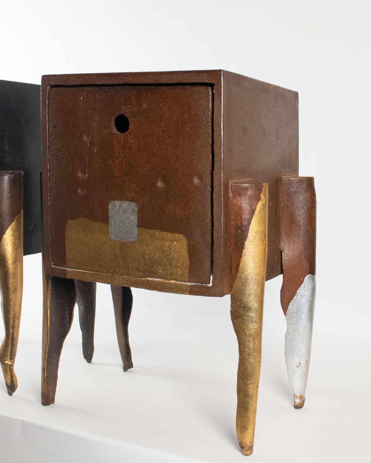 French Pair of Table Bedside Artist Jean-Jacques Argueyrolles, 20th Century