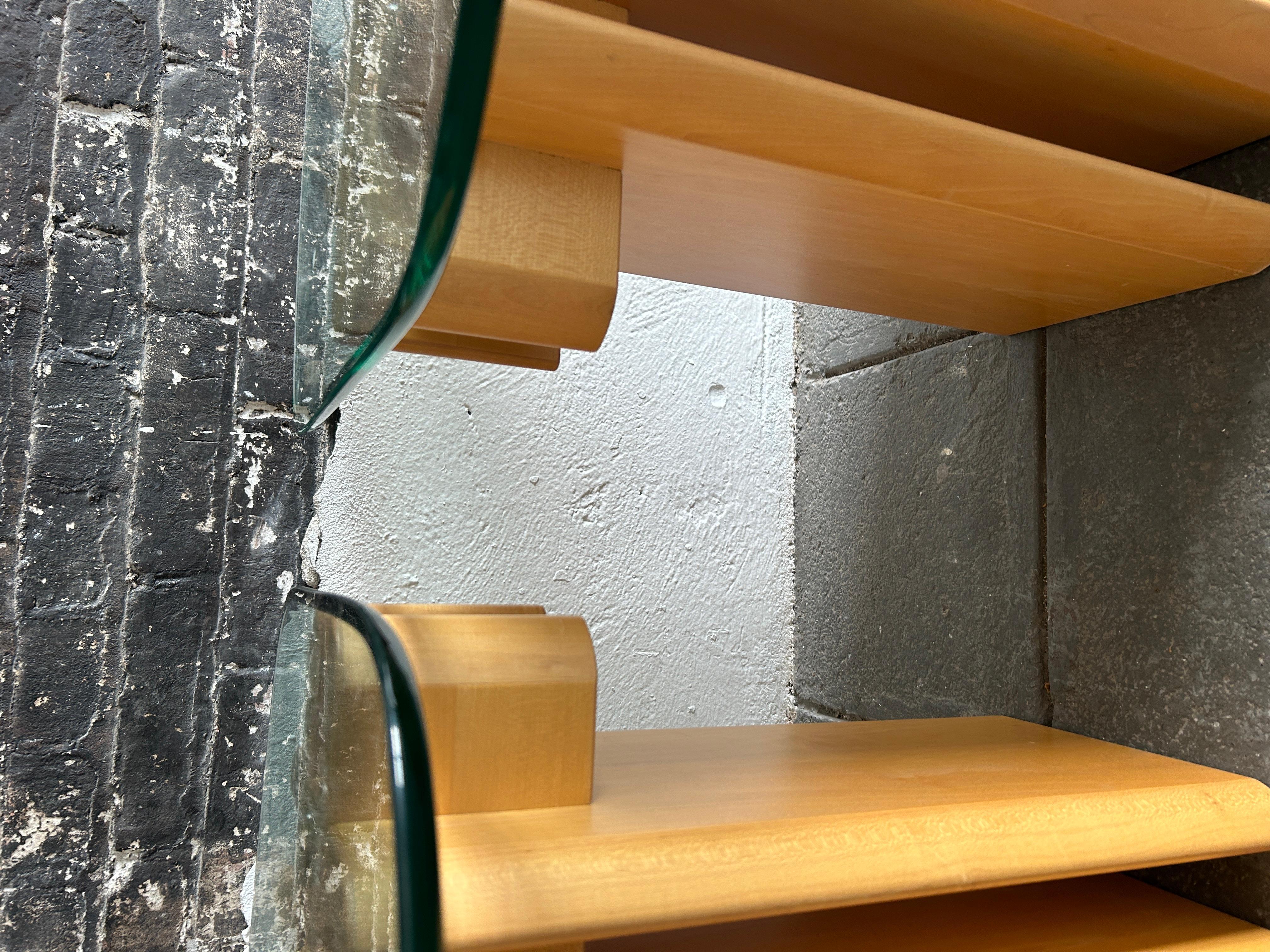 Pair of Table Gustav Gaarde birch and glass end tables For Sale 1