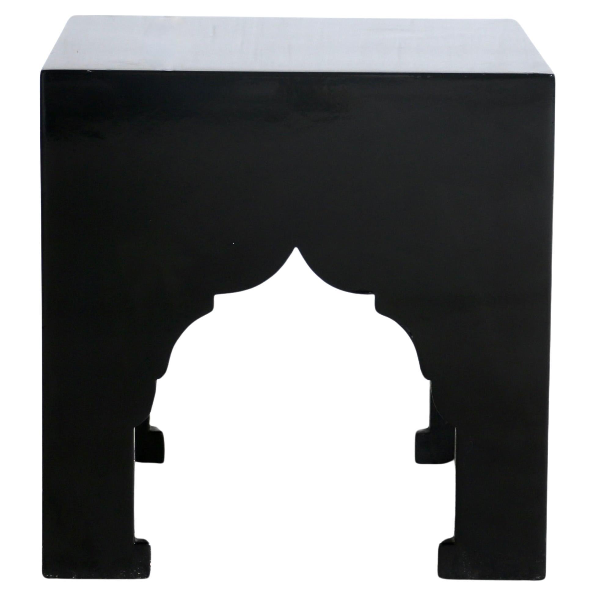 Pair of table in black lacquered oriental style