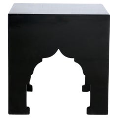Retro Pair of table in black lacquered oriental style