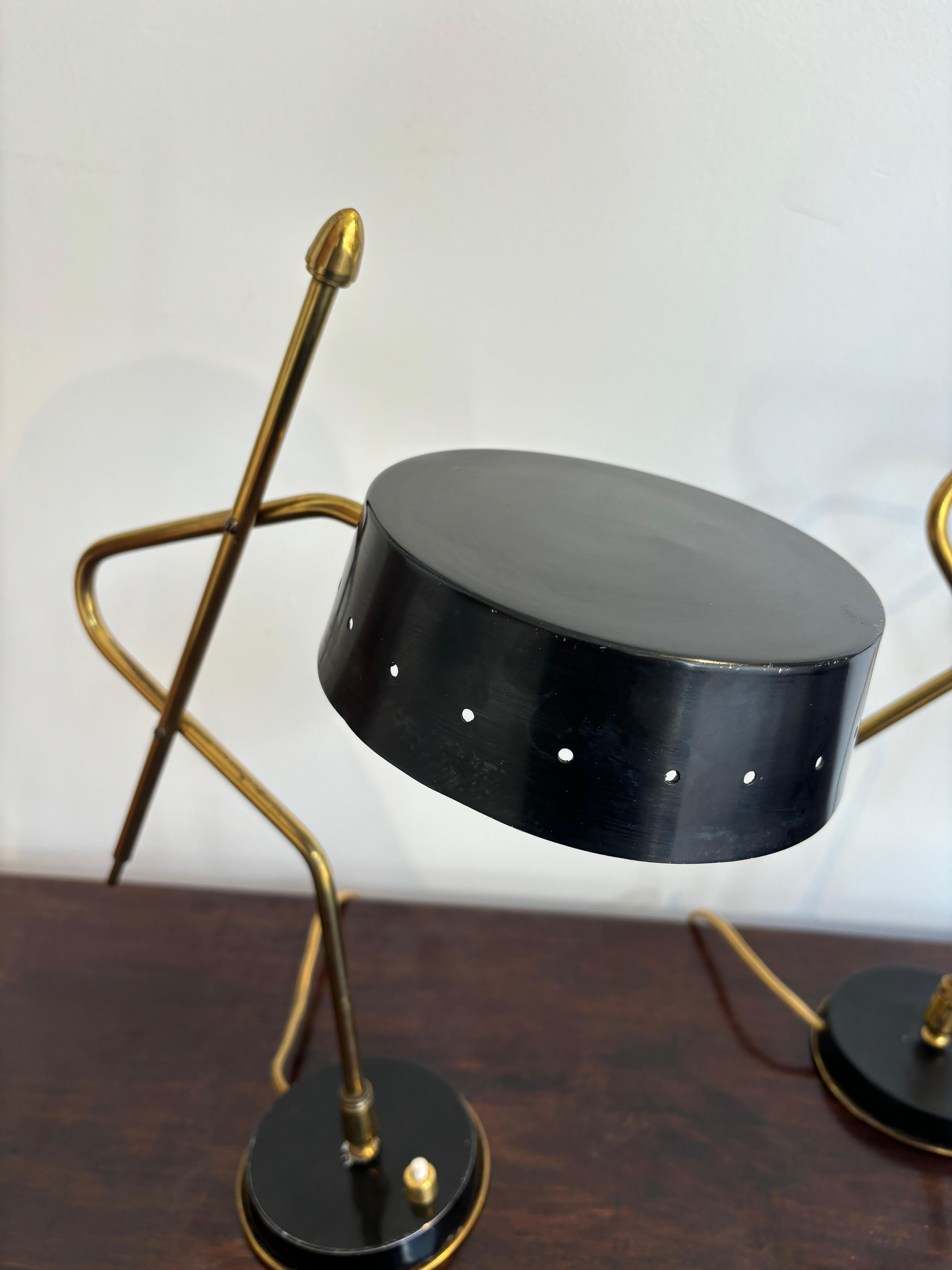 Pair of table lamp attributed to Gilardi and Barzaghi For Sale 3