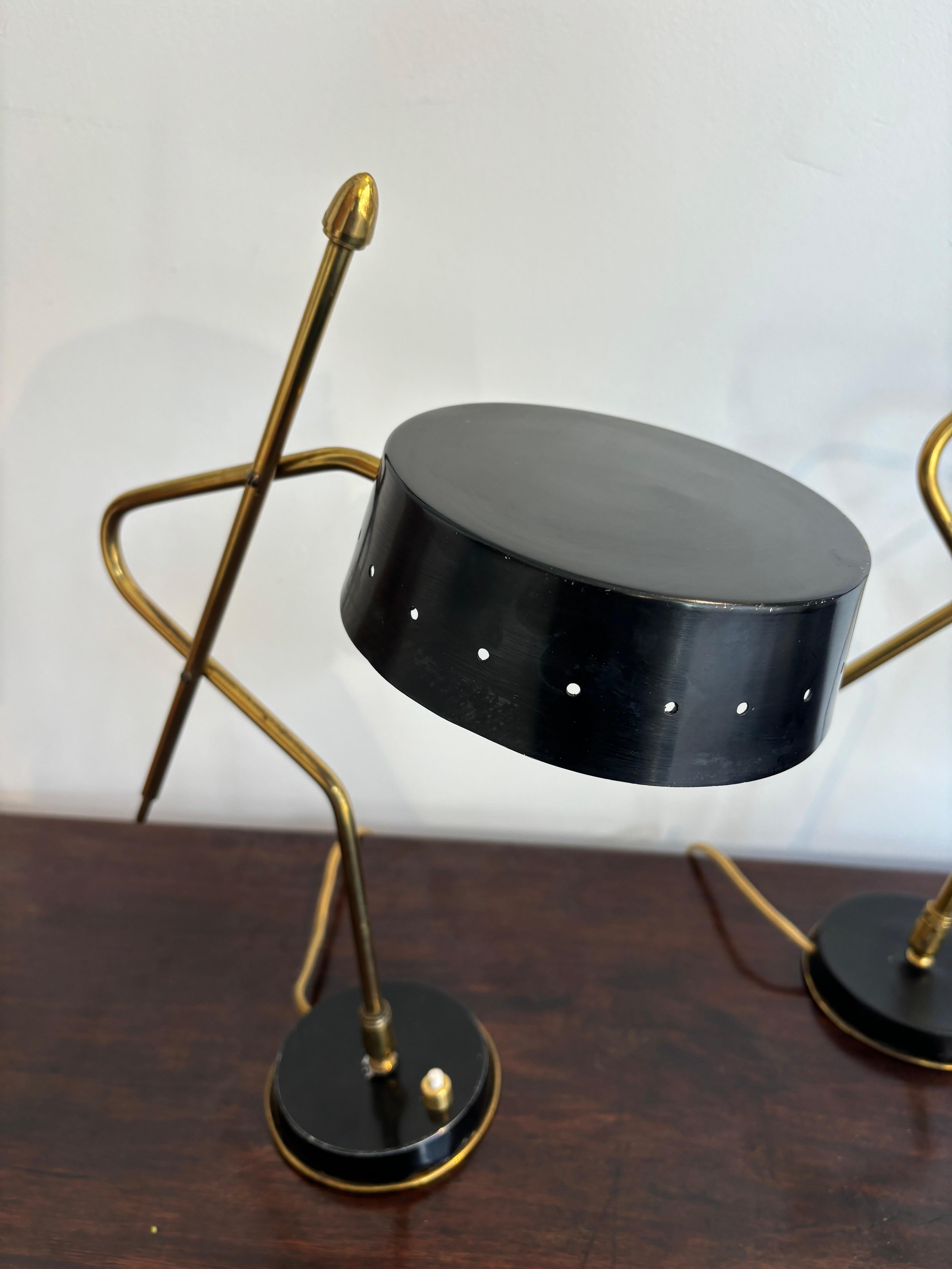 Pair of table lamp attributed to Gilardi and Barzaghi For Sale 4