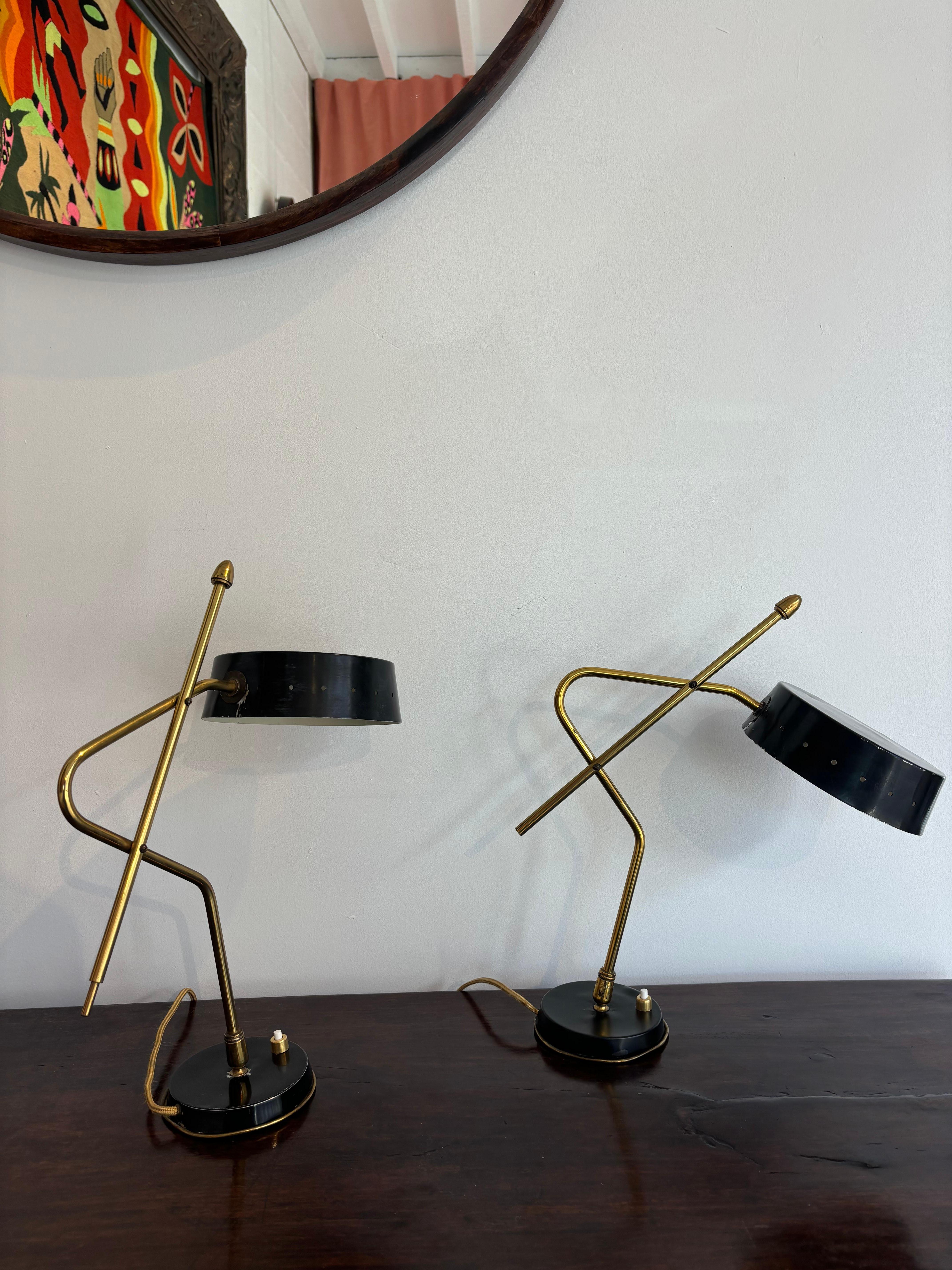 Pair of table lamp attributed to Gilardi and Barzaghi For Sale 10