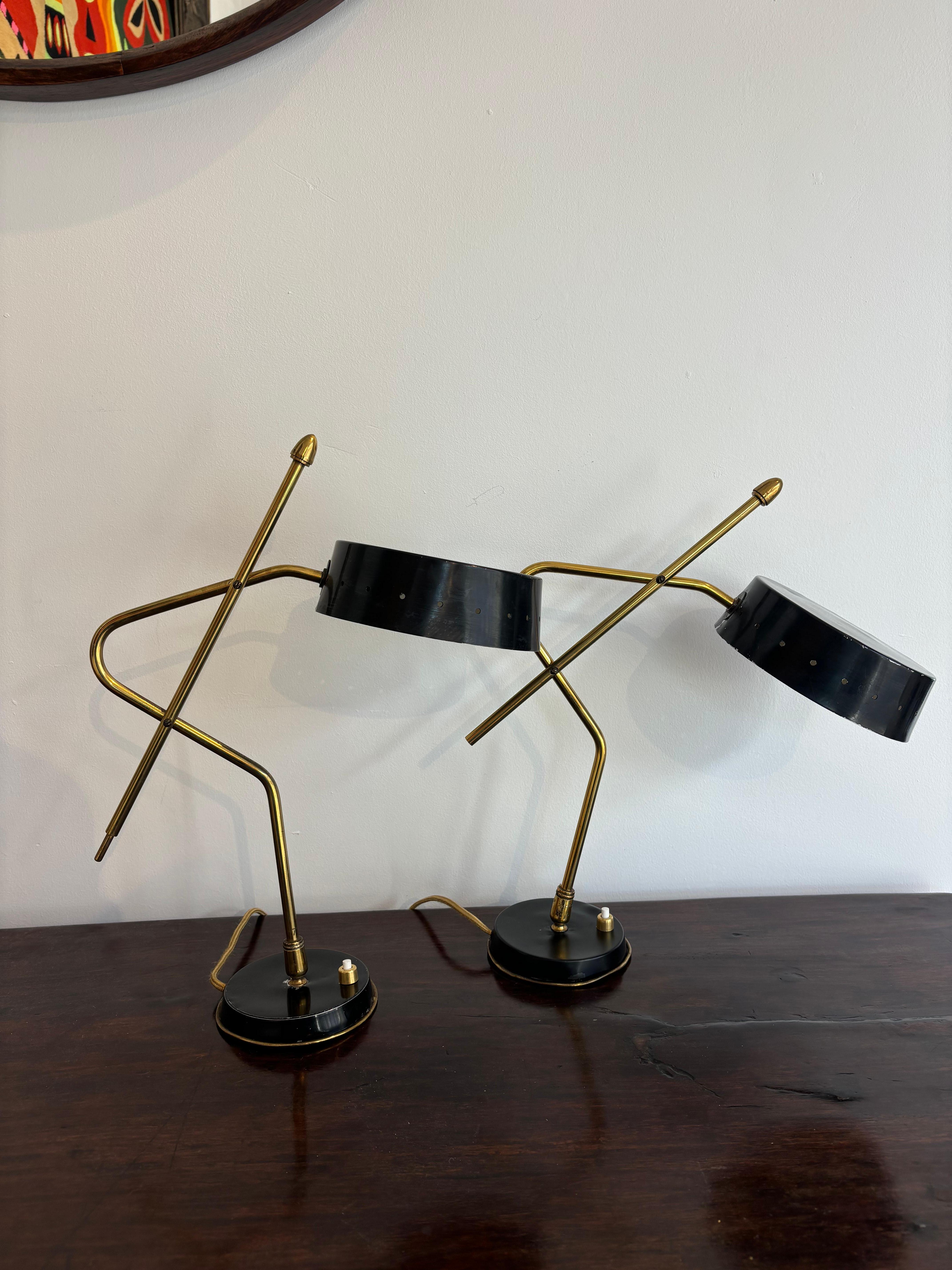 Pair of table lamp attributed to Gilardi and Barzaghi For Sale 12