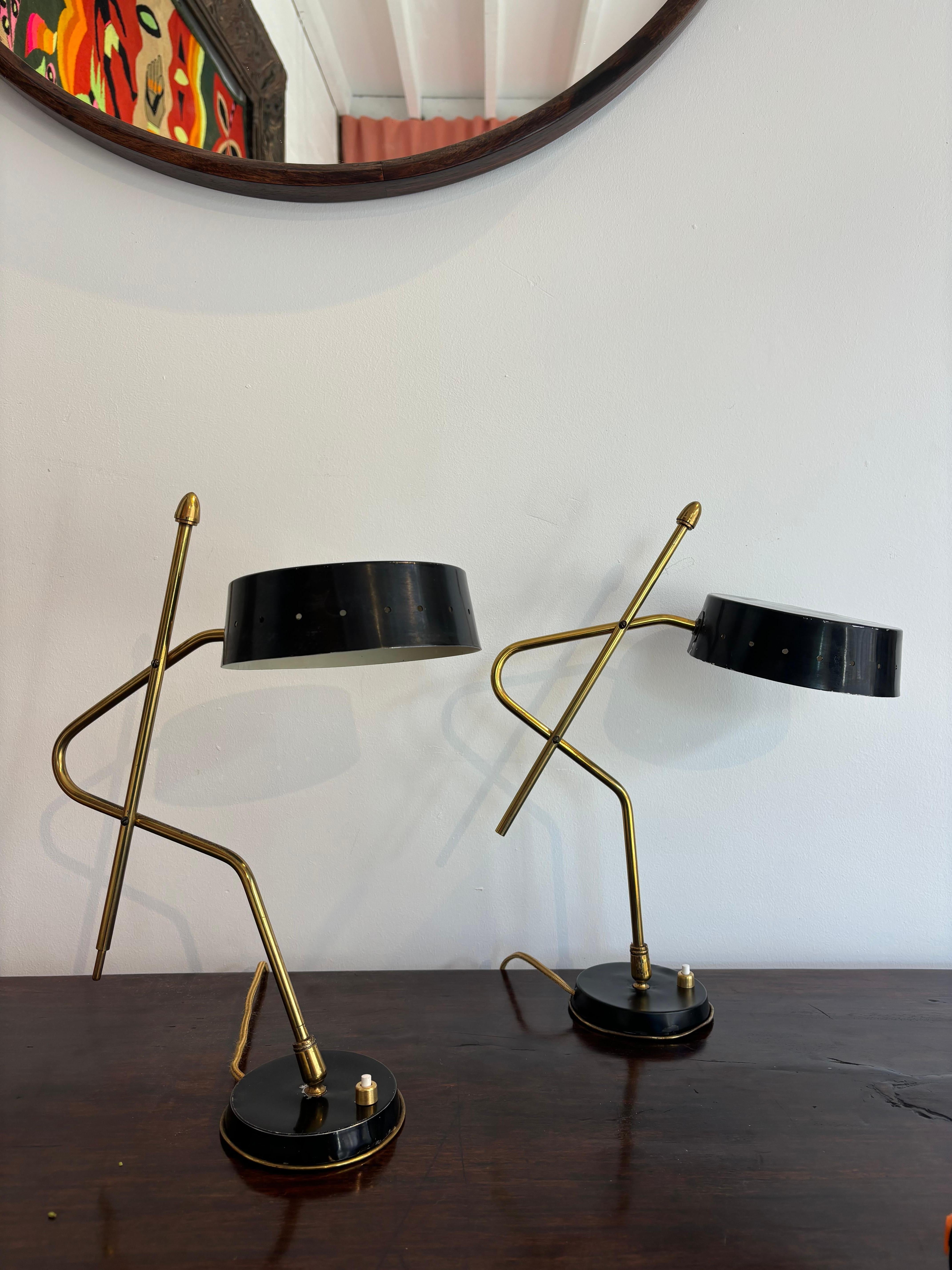 Jolie paire de lampes par Gilardi et Bazarghi