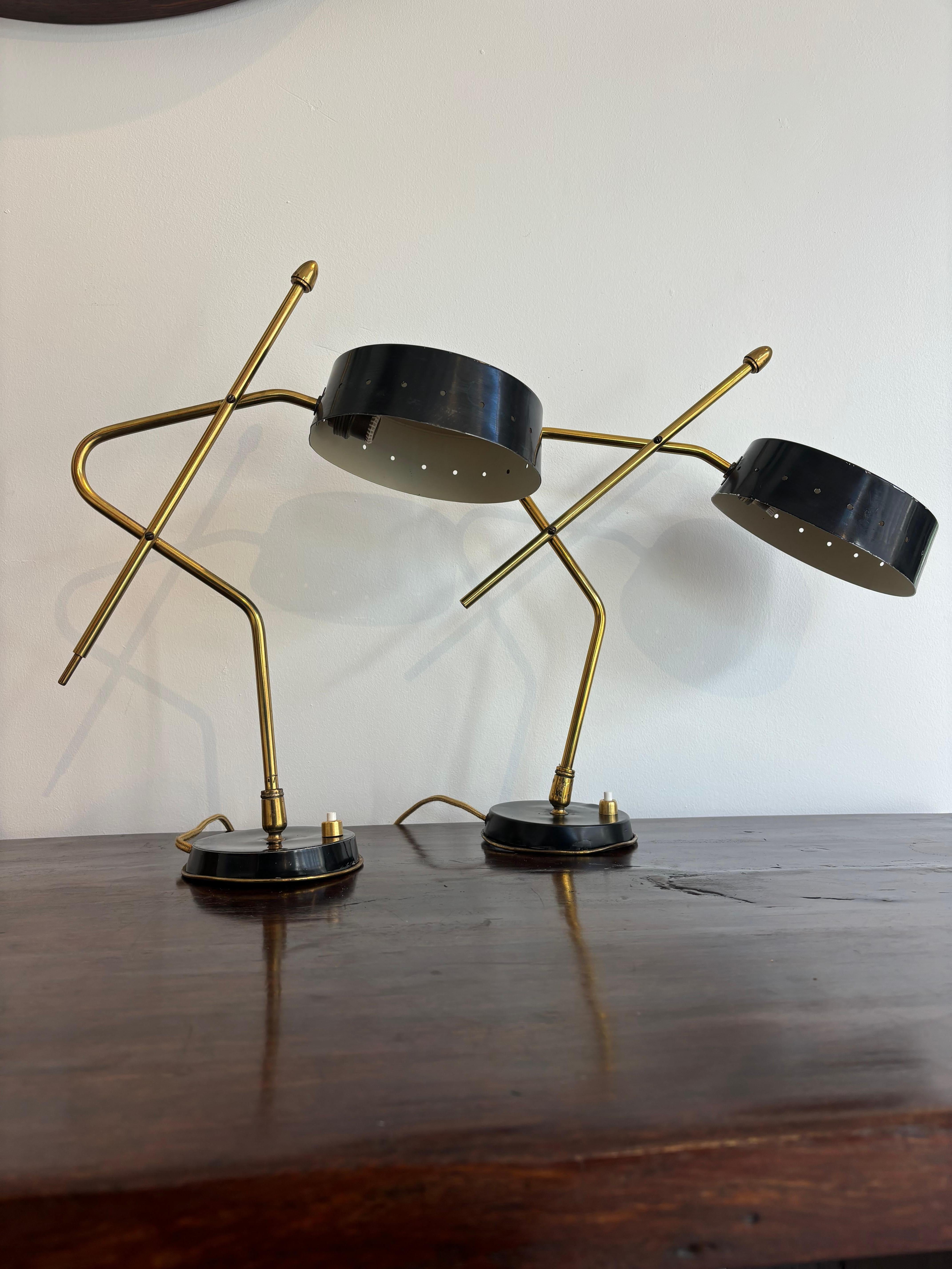 Pair of table lamp attributed to Gilardi and Barzaghi For Sale 13